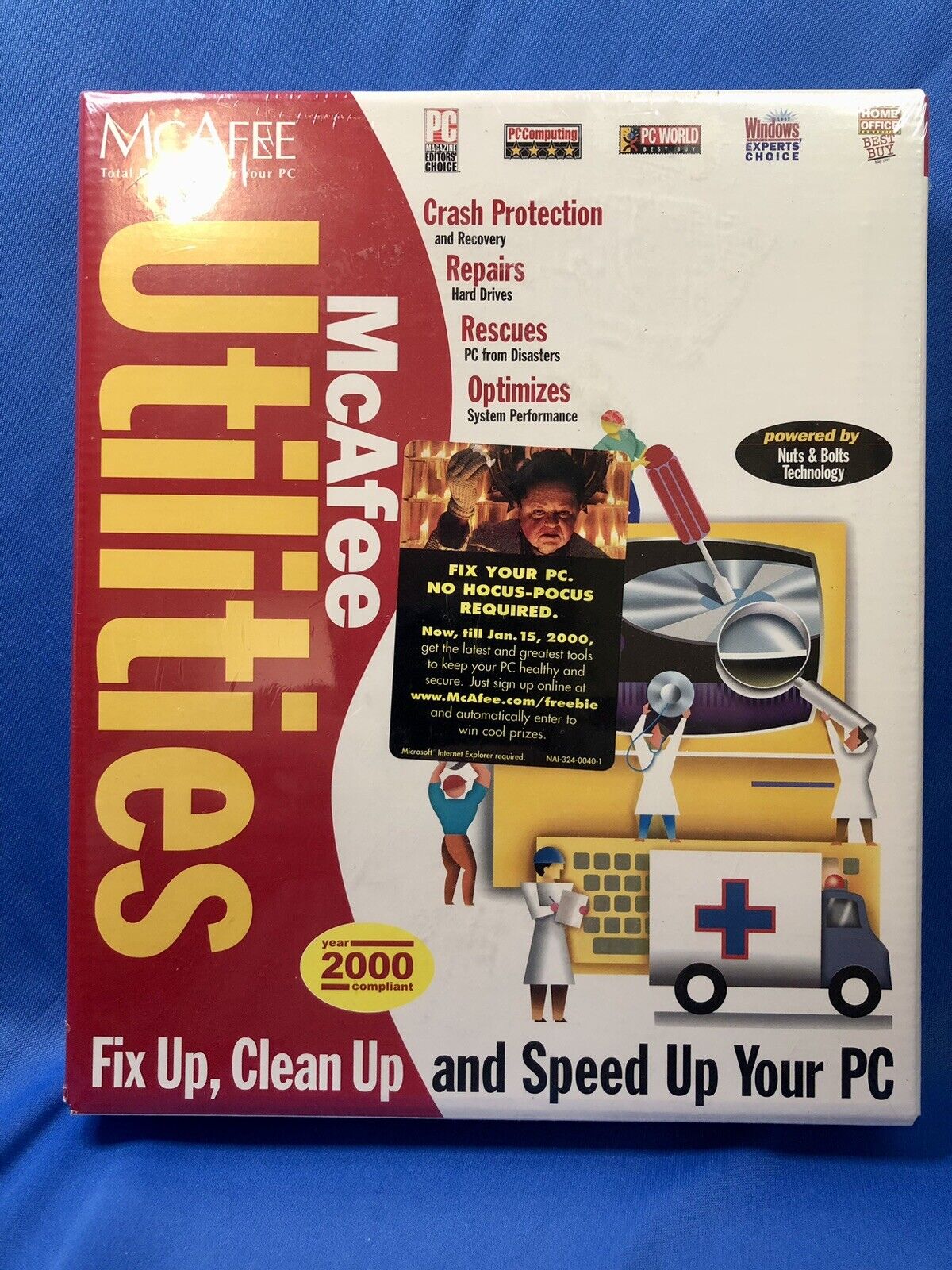 McAfee Utilities Windows 95 98 Big Box PC Software CD-ROM NEW SEALED NOS VTG