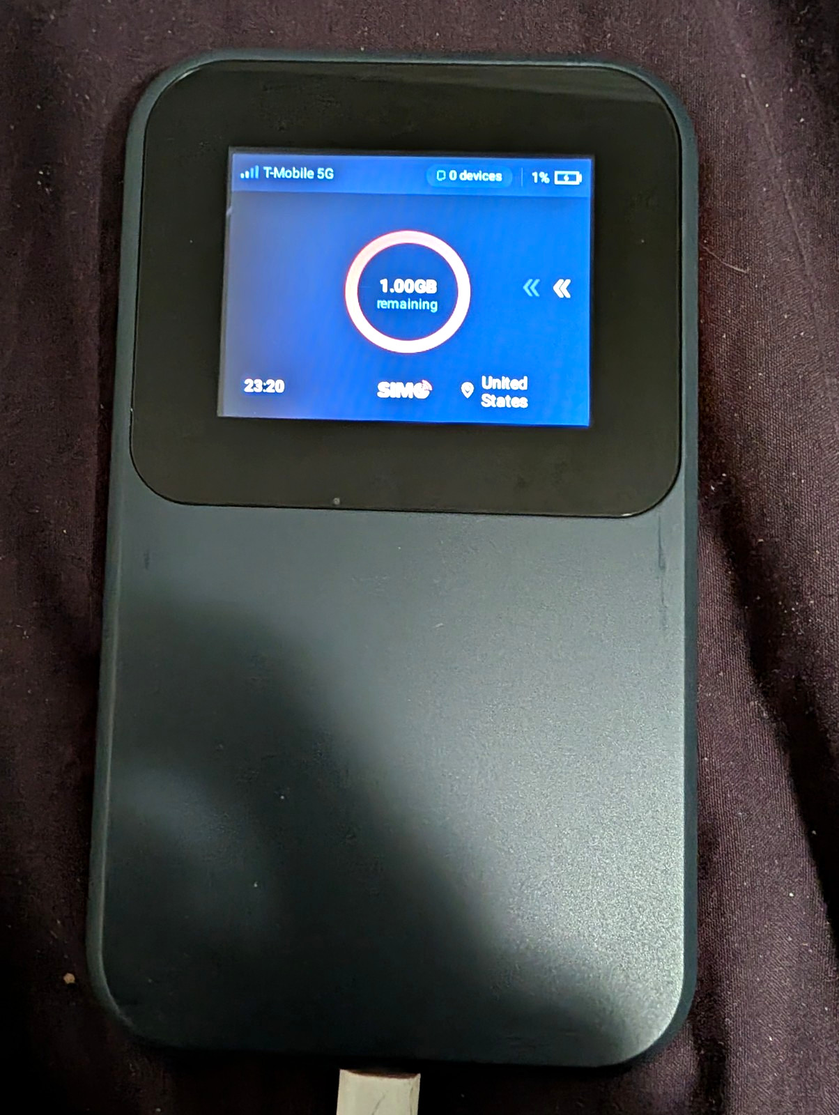 Solis Edge 5G Wi-Fi Hotspot Modem, Touchscreen, USB-C Gray, 1gb Monthly Default