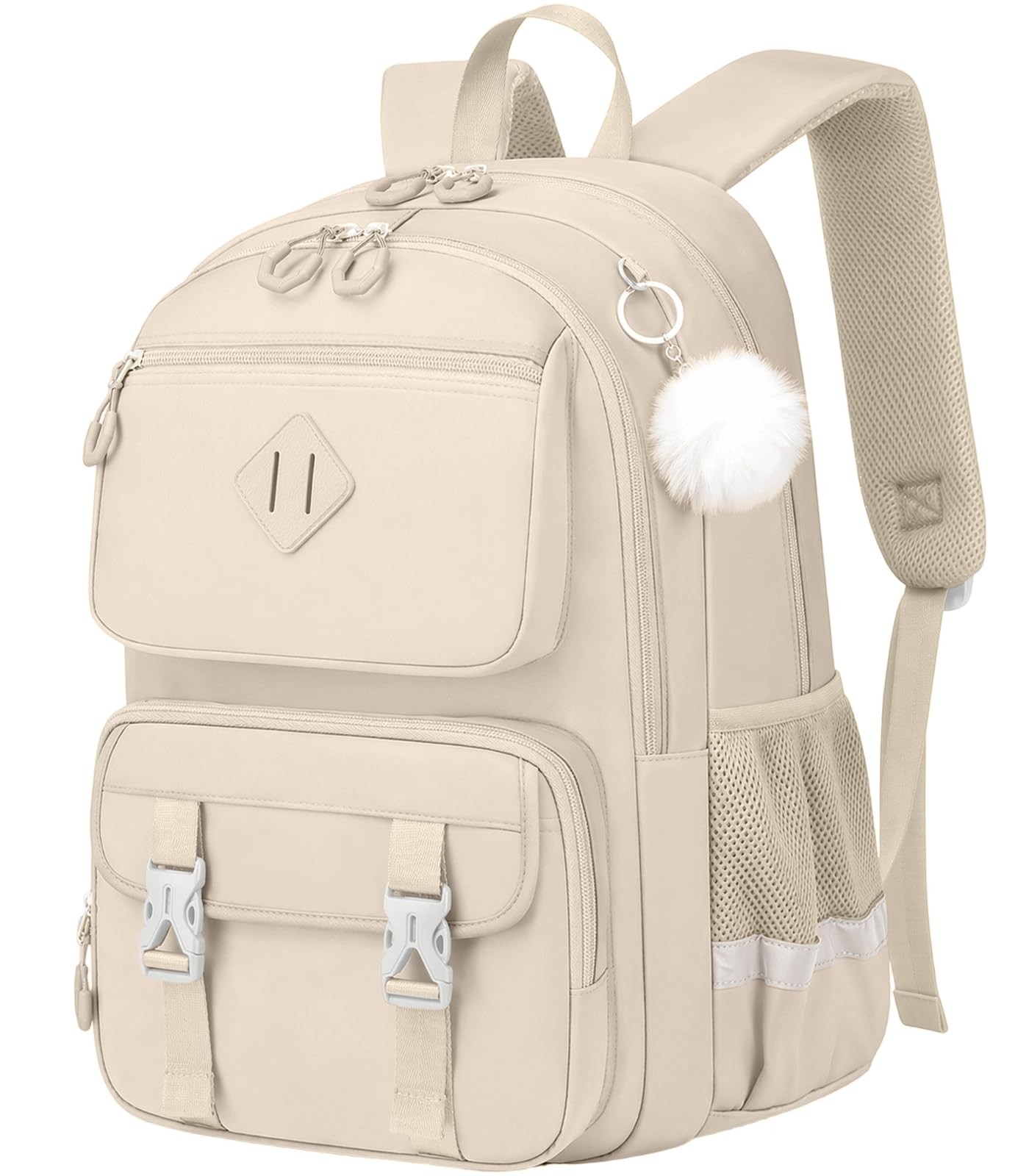 School Backpack for Teen Girls, Cute College Back Pack 15.6 Inch, S90-beige