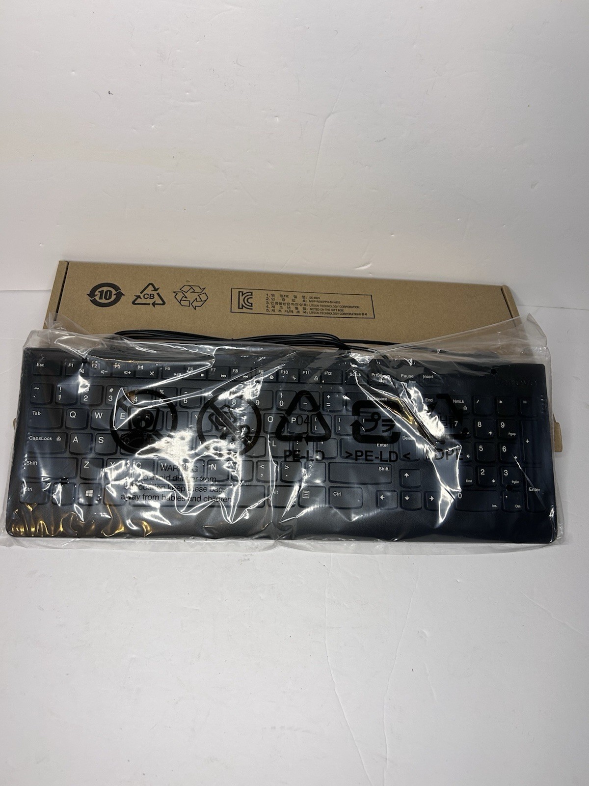 Lenovo SK-8825 USB Wired Keyboard Full Size New Sealed Black QWERTY