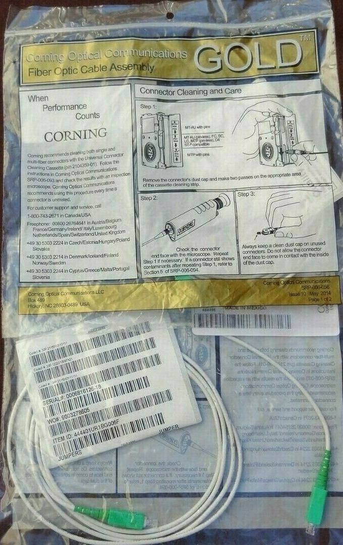 Corning GOLD 1 F Fiber Optic Cable Compact Drop 2.9 mm SCAPC/SCAPC SRP-006-056