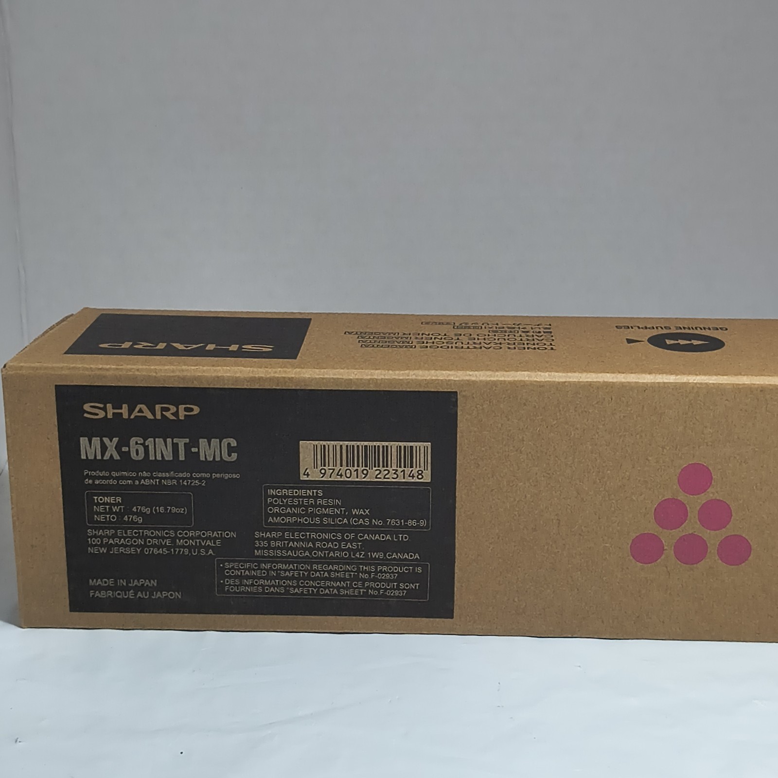 Sharp MX-61NT-MC Magenta Toner Cartridge Genuine OEM Fast  NEW 