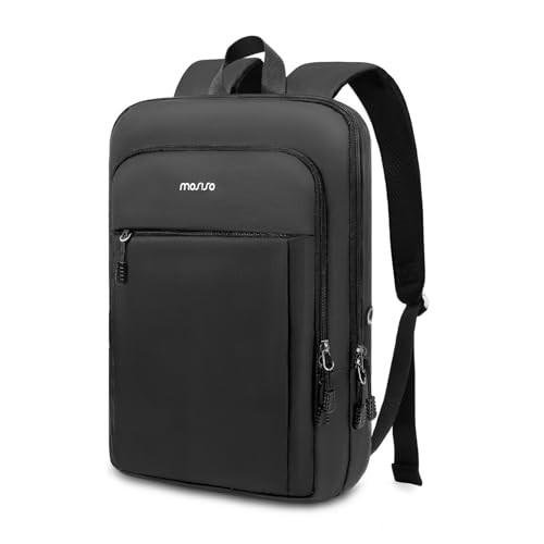  Laptop Backpack for Men, Slim Lightweight Compact Computer 15.6 inch Black