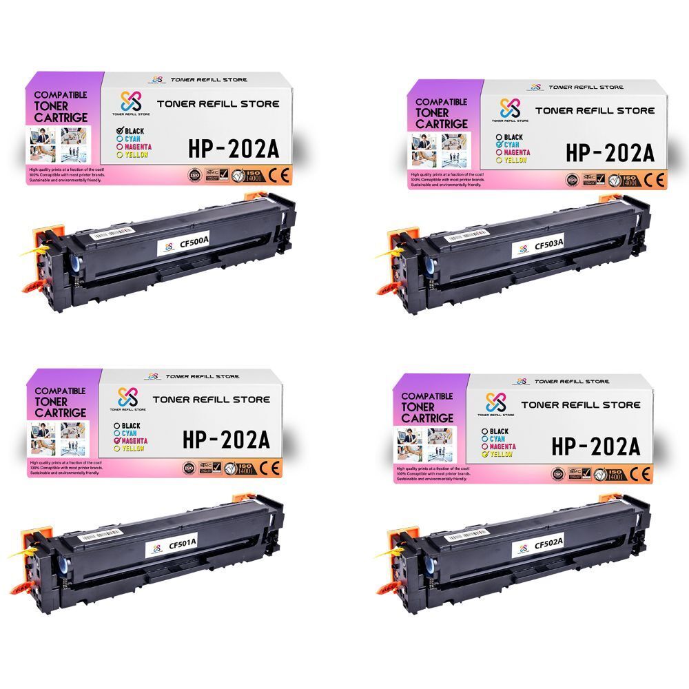 4Pk TRS 202A BCYM Compatible for HP LaserJet MFP M280nw Toner Cartridge