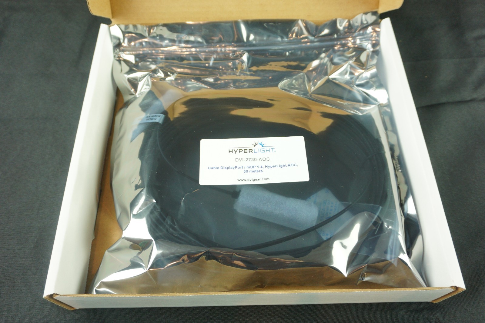 DVIGear DVI-2730-AOC HyperLight DisplayPort 1.4 Fiber AOC Cable 30M 98ft 8K NEW