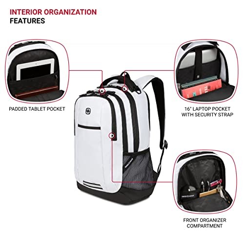WHITE TARPAULIN - SWISSGEAR CECIL 5505 LAPTOP BACKPACK, FITS 16 INCH LAPTOP