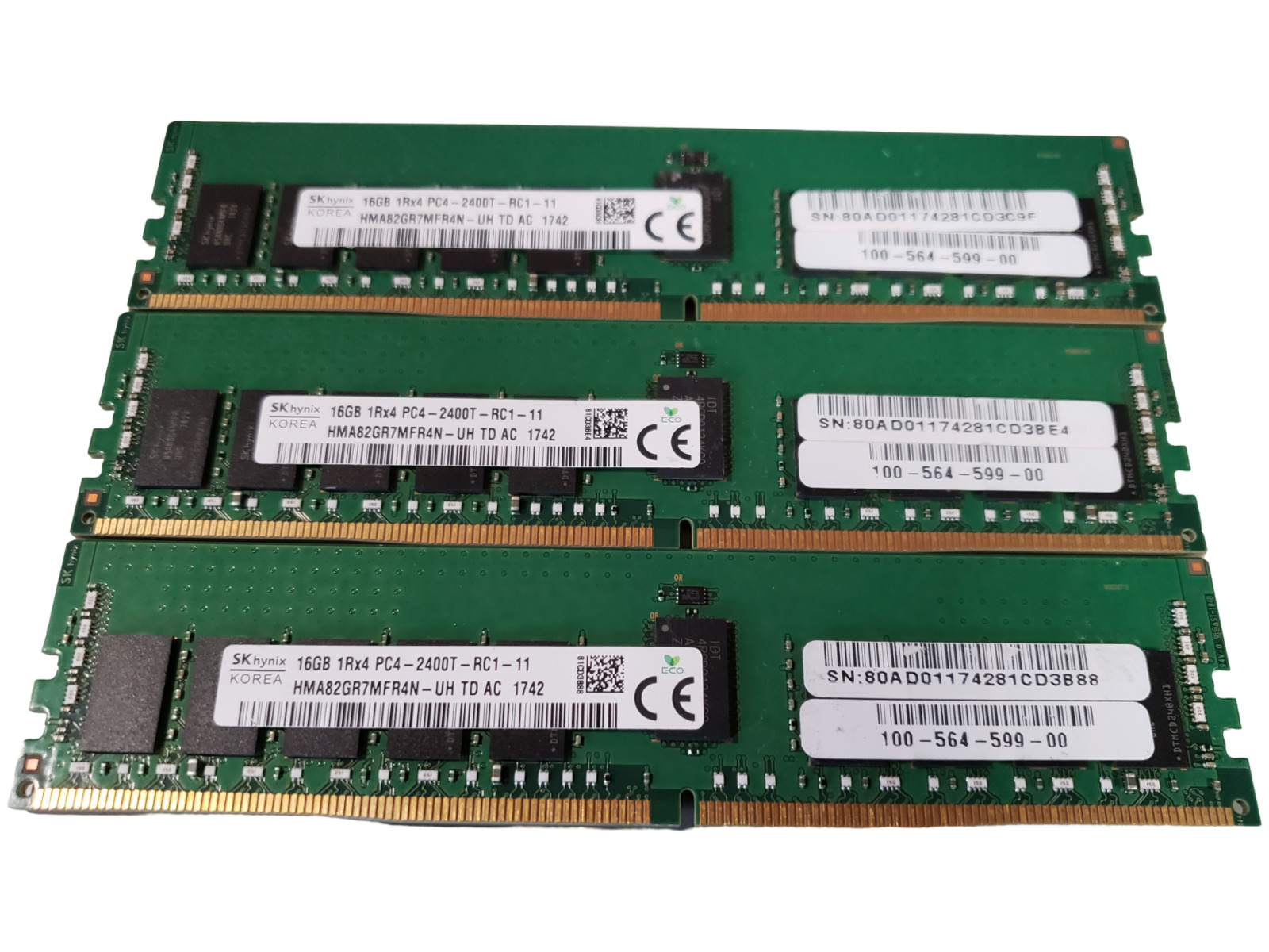 (3 Piece) SK Hynix HMA82GR7MFR4N-UH DDR4-2400 48GB (3x16GB) Server Memory