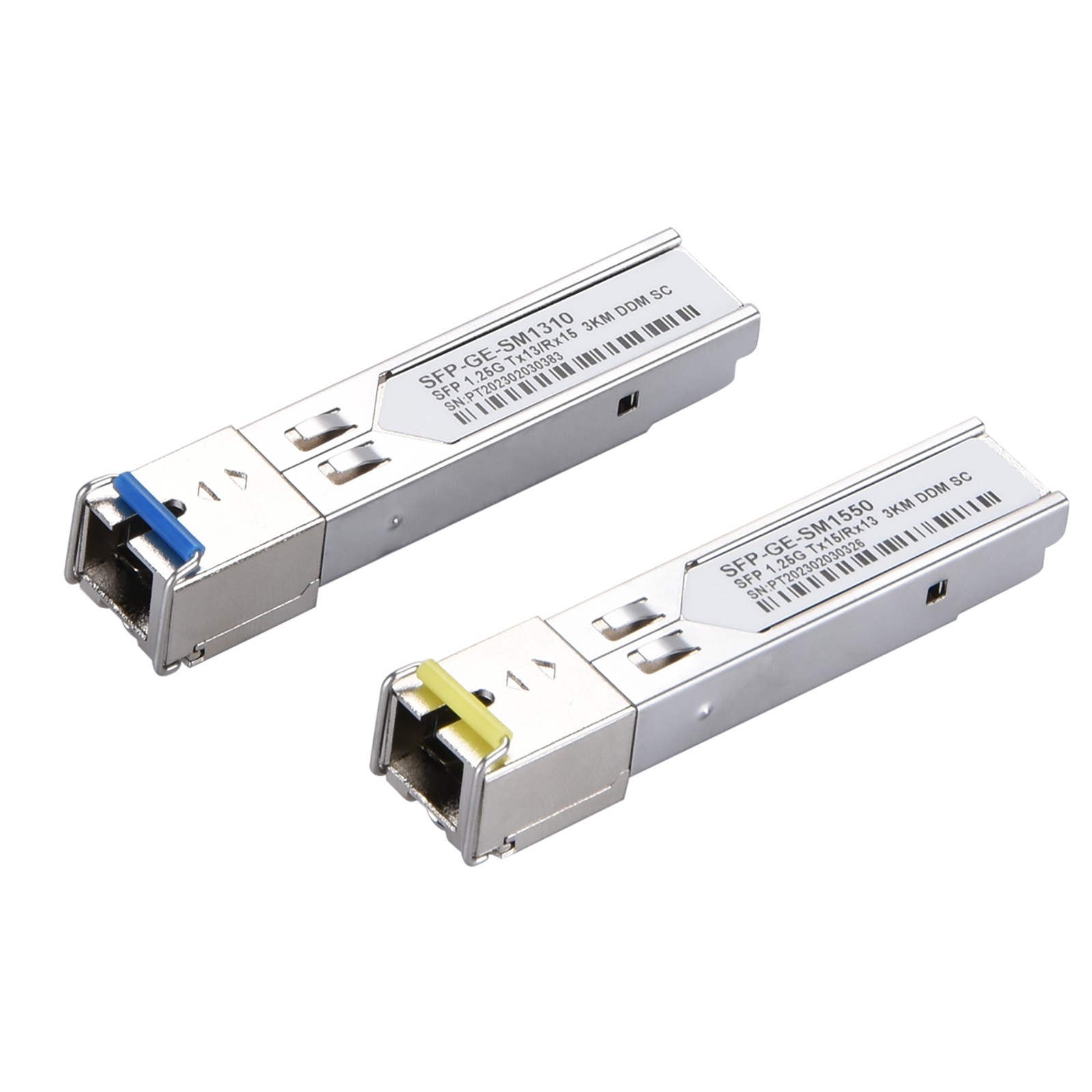 2Pcs SC Connector 3km 1.25GB/s SFP-BX03-D Tx1550nm/RX1310nm Transceiver Module E