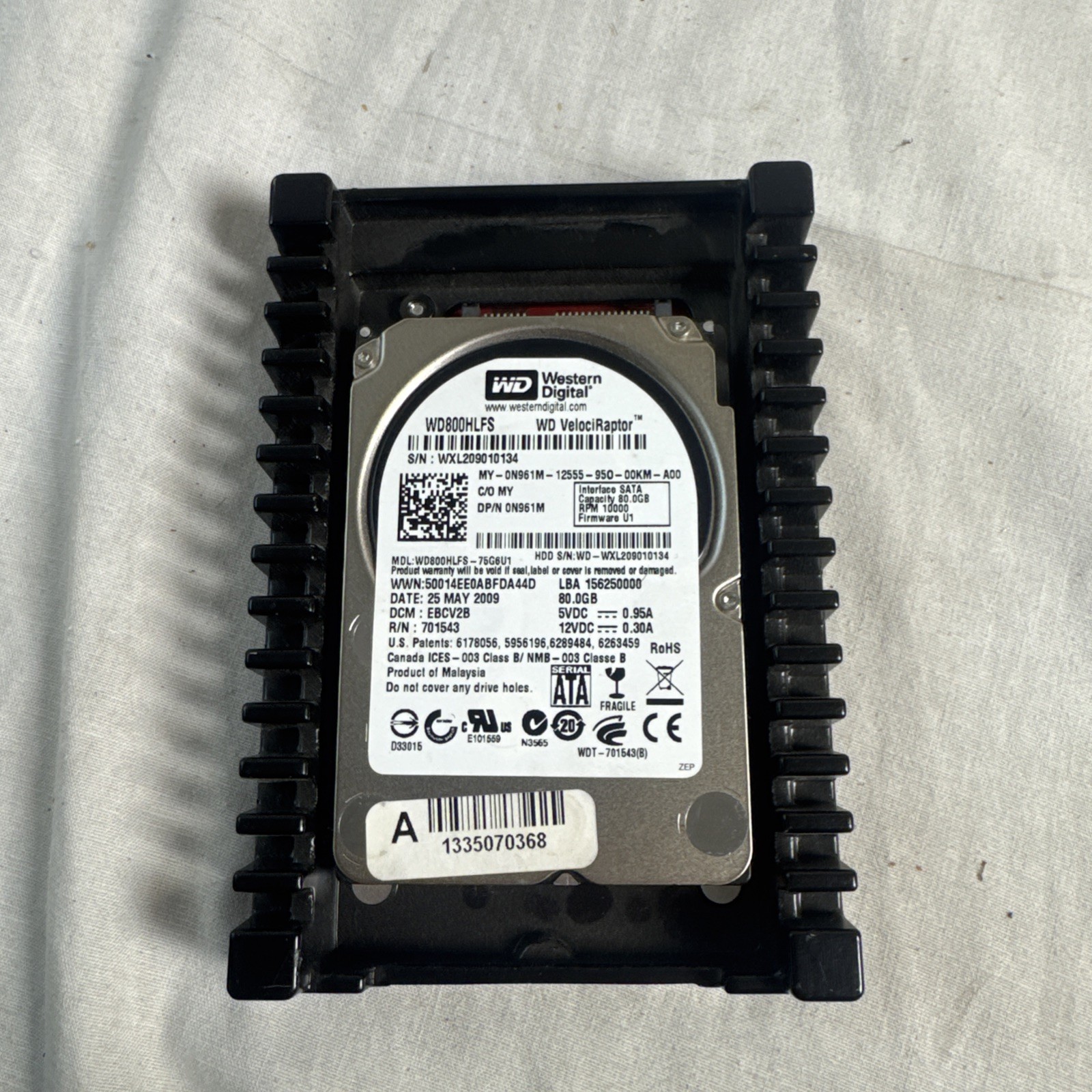 WD Western Digital WD Velociraptor 80 Gigabyte Computer Hard Drive OPEN PACKAGE 