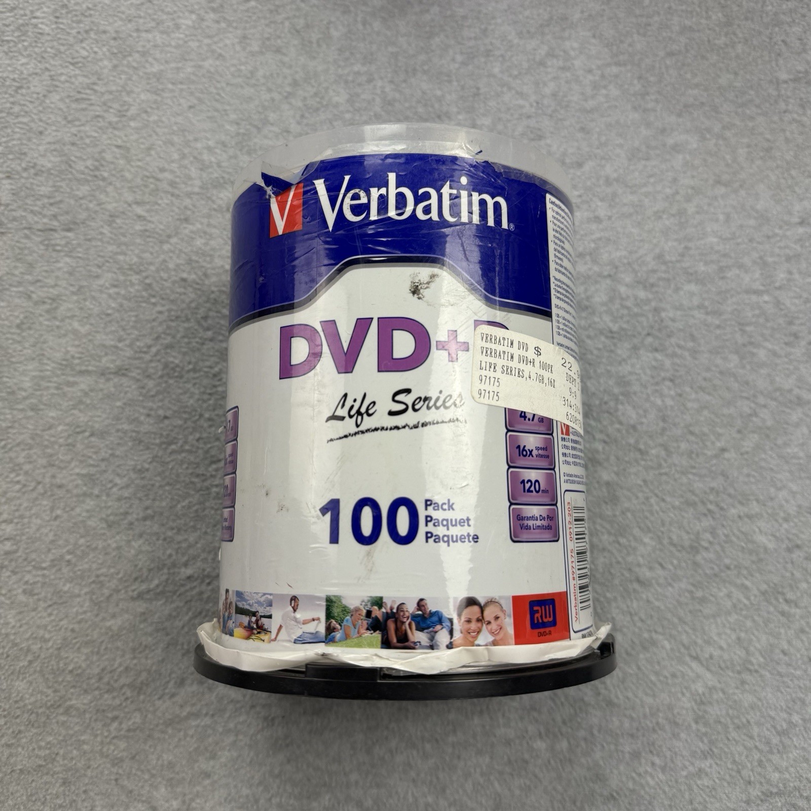 Verbatim Life Series DVD+R 4.7GB 16X Recordable Blank Disc 100 Pack Spindle