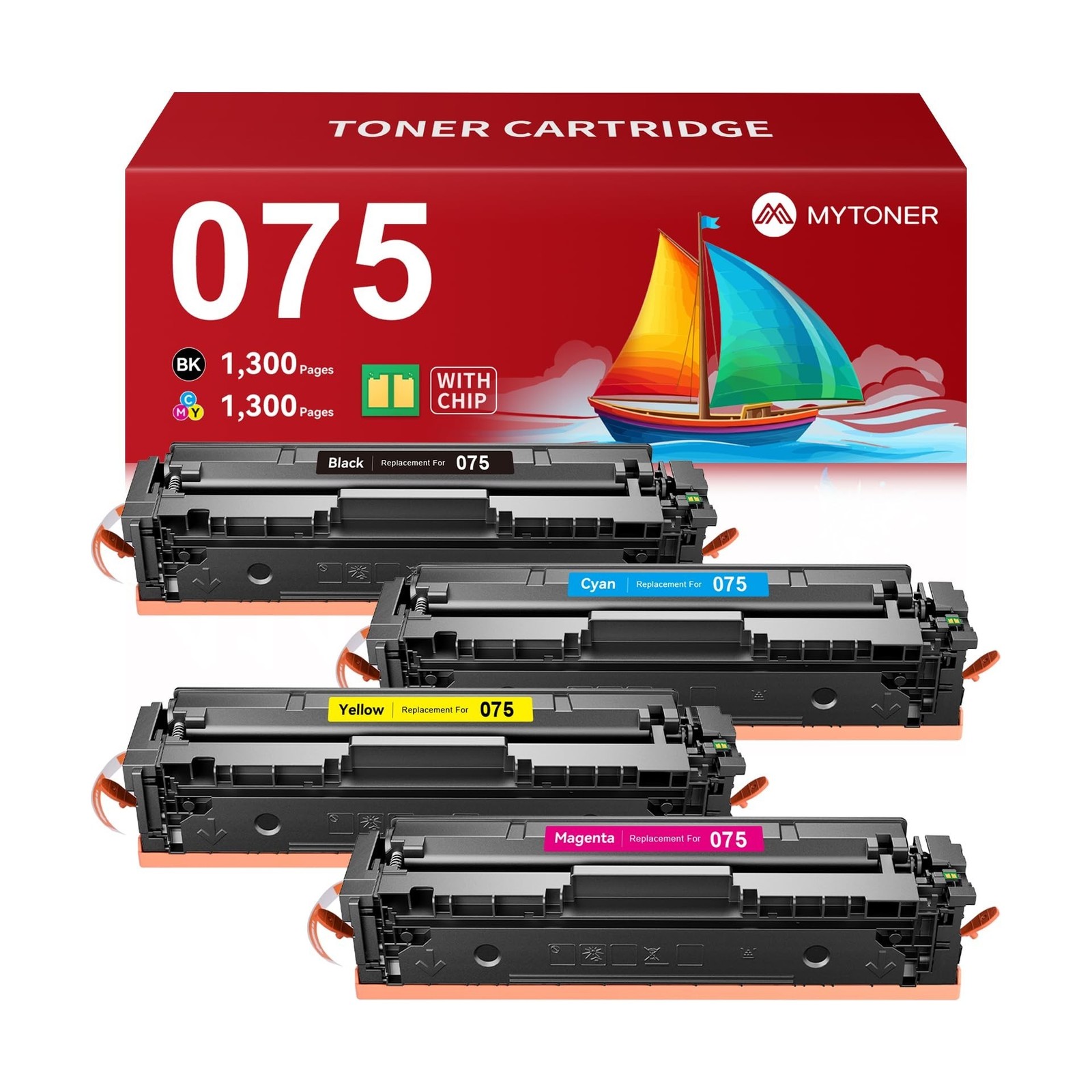 MYTONER 075 Toner Cartridge Set Compatible Replacement for Canon 075 075H Ton...