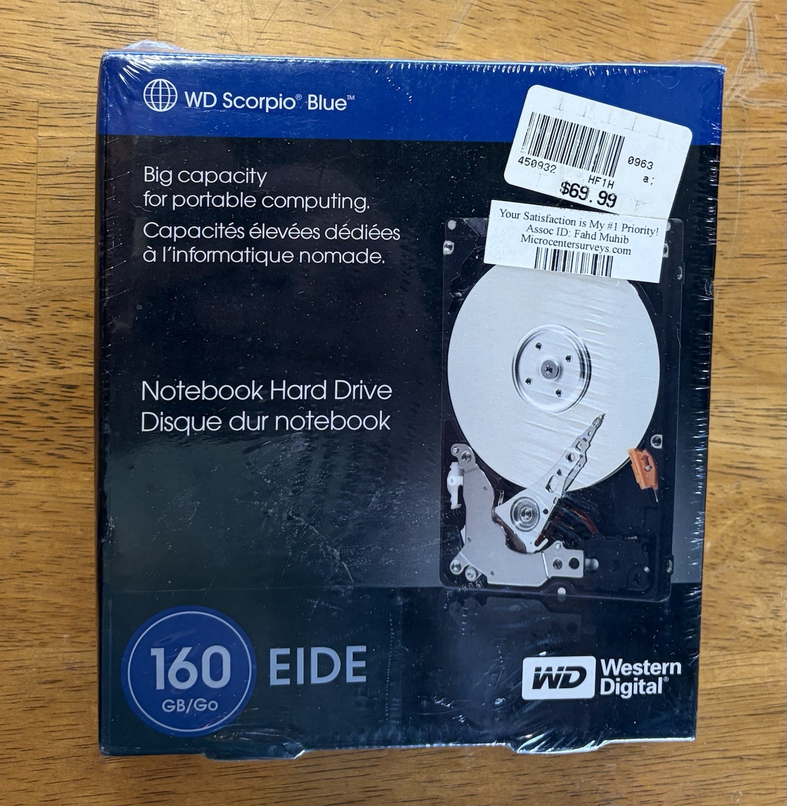 Western Digital Notebook Hard Drive Blue 160GB 5400rpm 2.5” ATA/100 New Factory