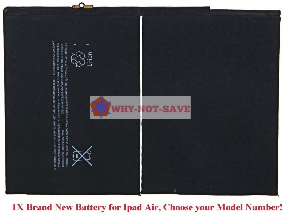 Premium Replacement Internal Battery part for Ipad 5 5th Air 1 1ST gen 8827mah