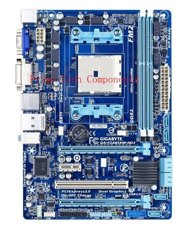 FOR Gigabyte GA-F2A85XM-HD3 DDR3 FM2 A85 24.4*17.4cm Motherboard Tested Ok