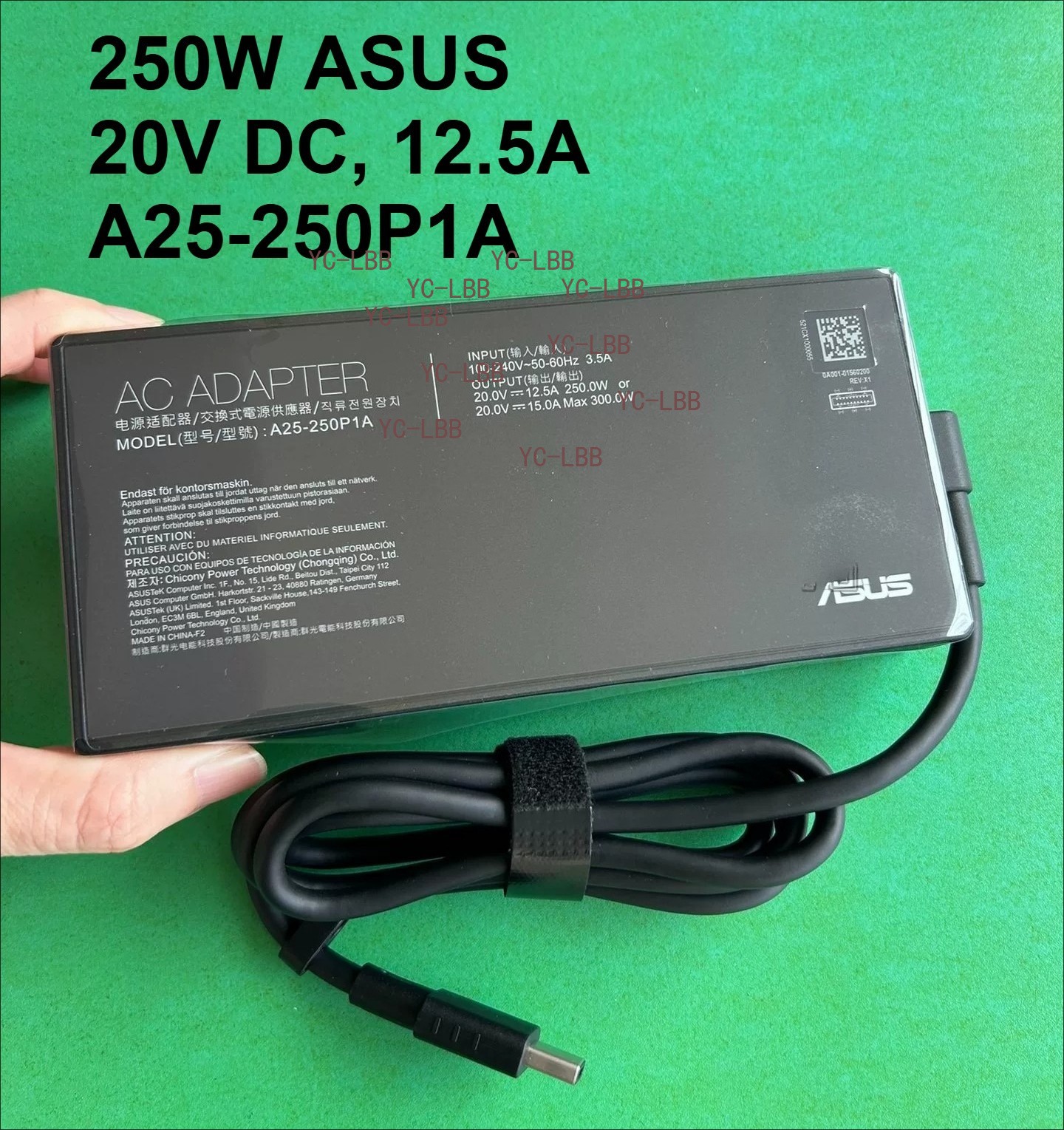 Original 250W A25-250P1A AC Adapter For ASUS ROG Zephyrus Duo 16 GX651AR-DB96
