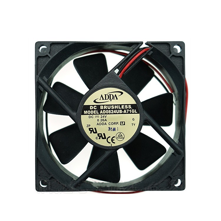 For ADDA 80x80x25mm AD0824UB-A71GL DC 24V 0.26A 2pin Cooling Fan