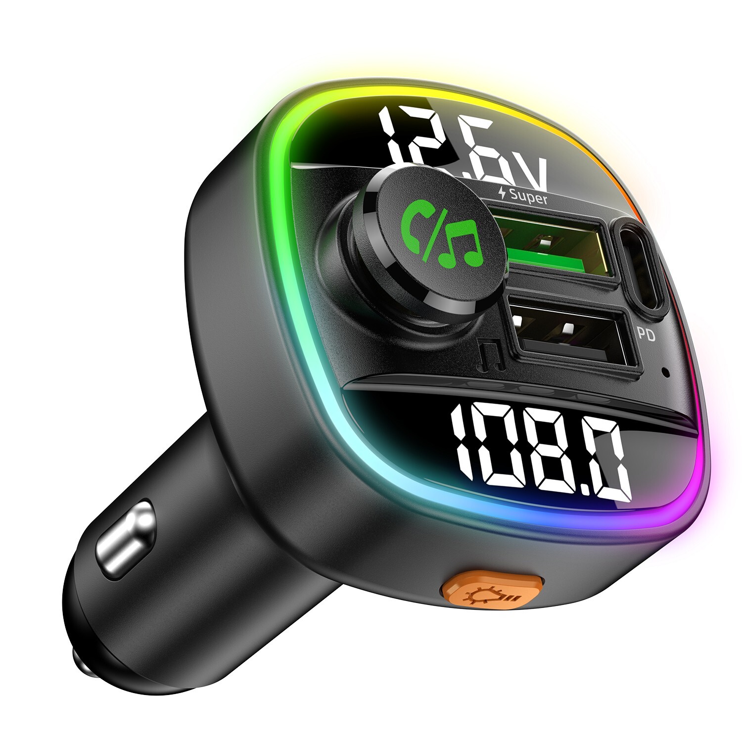 Portable Wireless Car Radio FM Transmitter Adapter USB PD Charger AUX Hands-Free