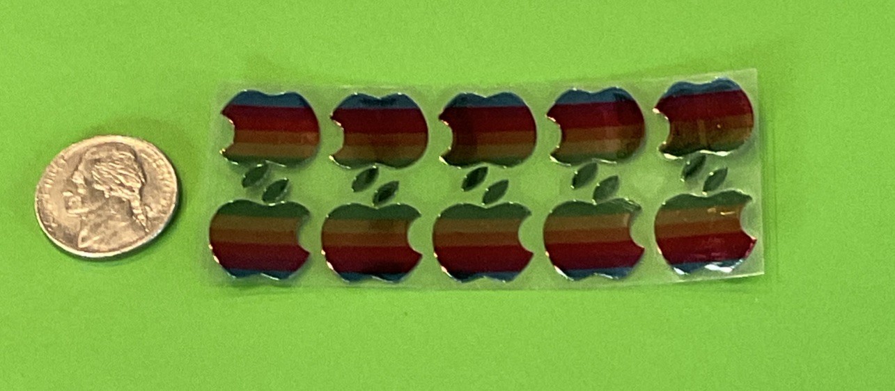 10 pcs Apple sticker Rainbow Retro 3D Domed Apple logo for MacBook 15mm X 15mm