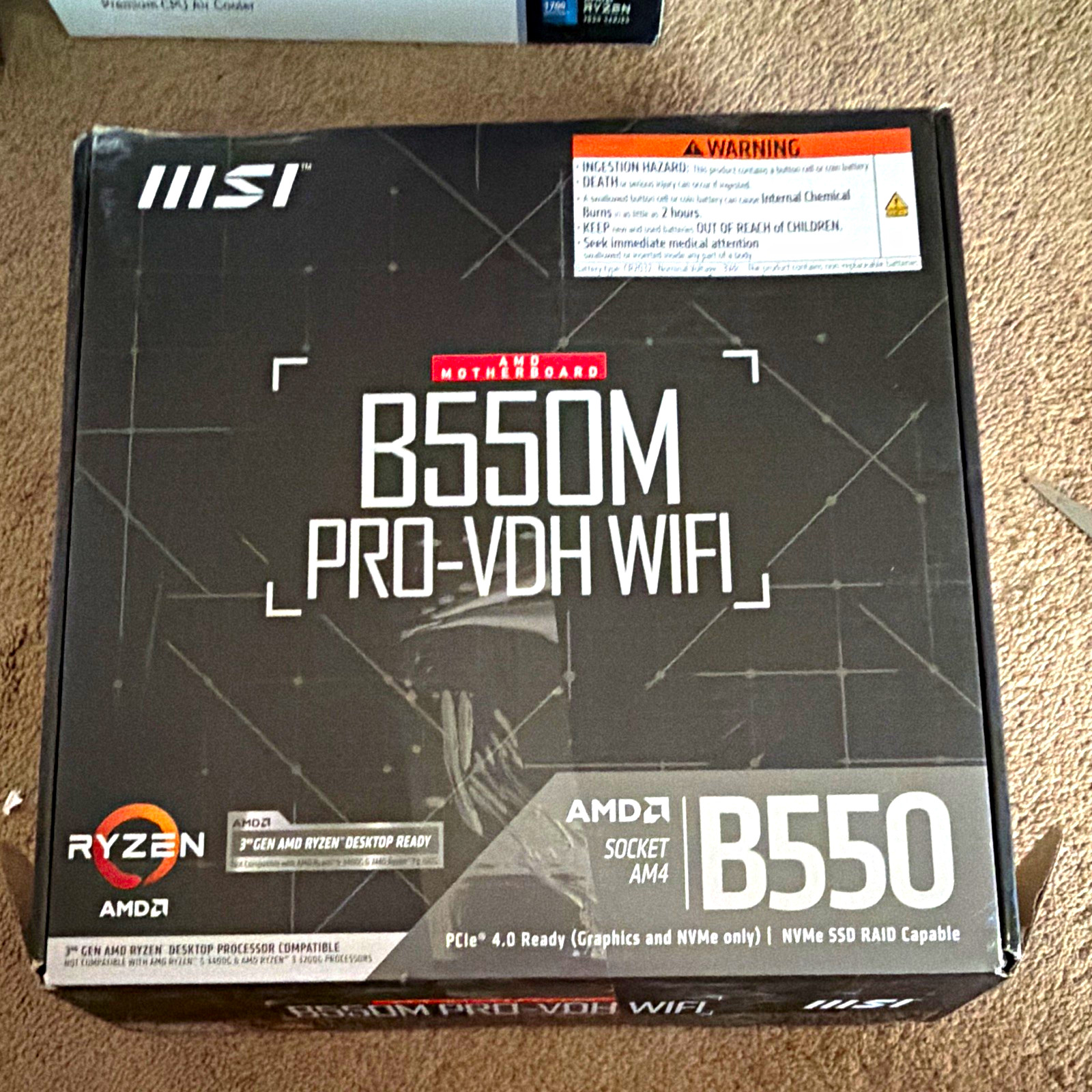 MSI B550M PRO-VDH WIFI MicroATX Socket AM4 DDR4 4-DIMM M.2 Motherboard