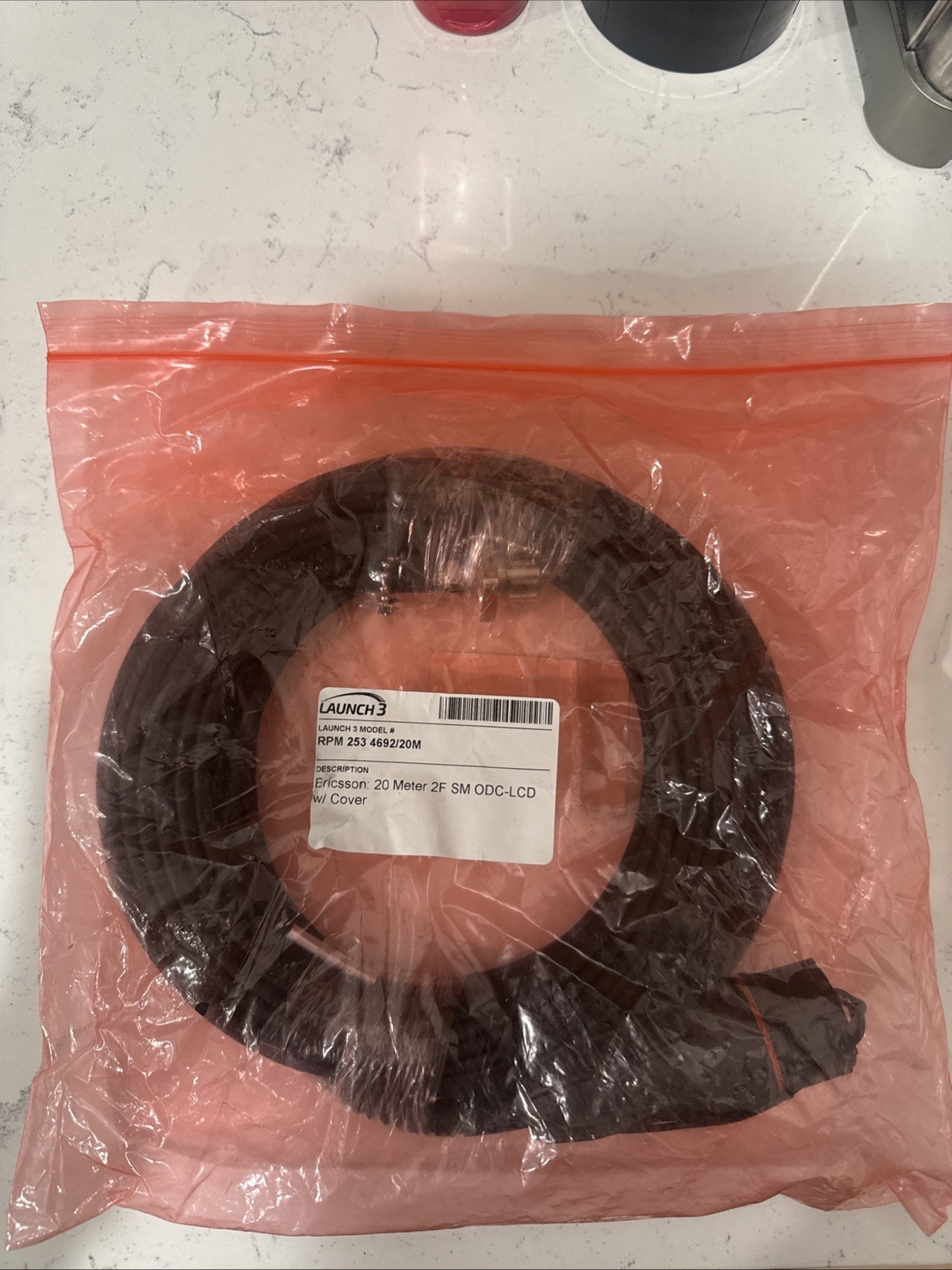 Ericsson 20 Meter Fiber Optic Cable RPM 253 4692/20M 2F SM ODC-LCD W/Cover