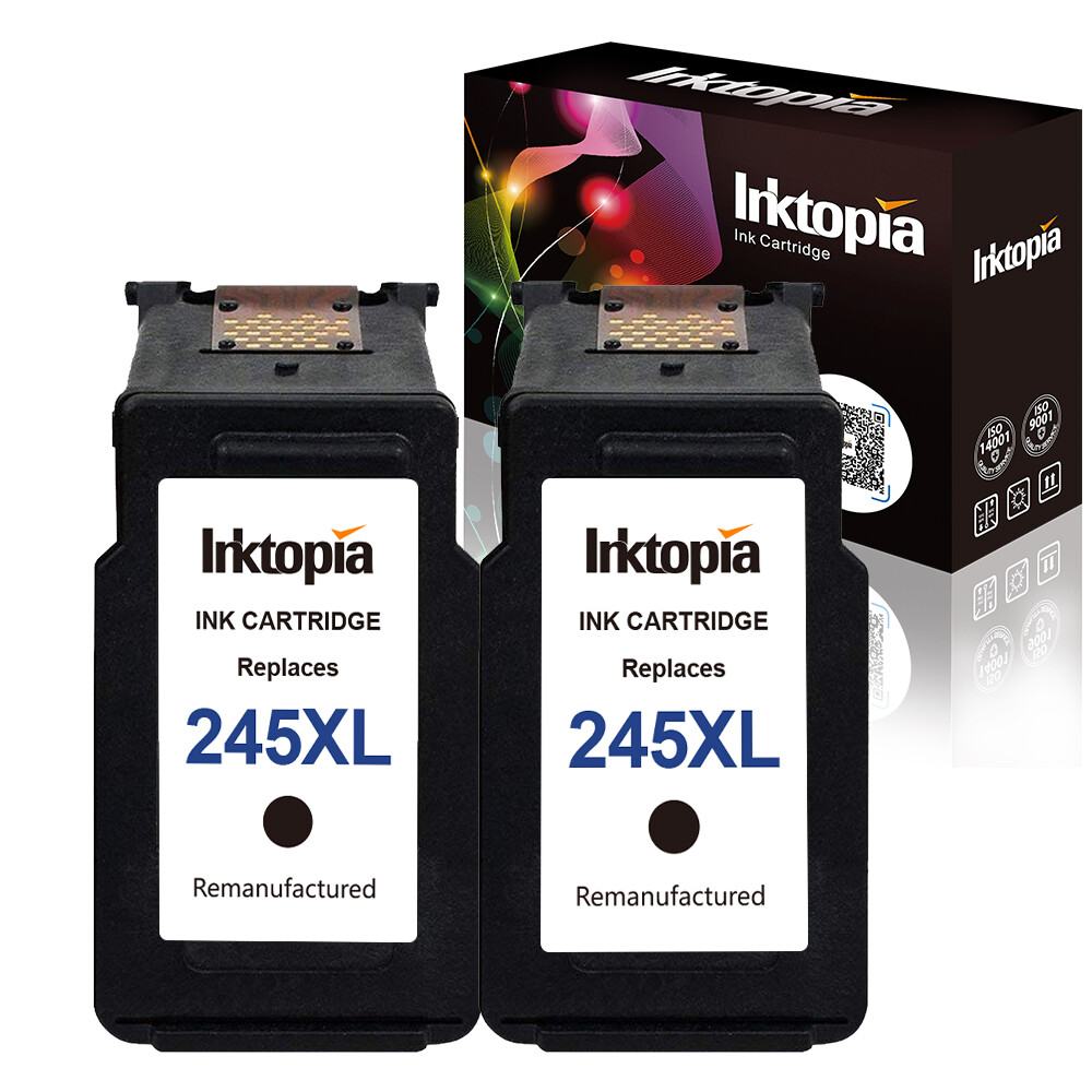 2 Packs PG-245 XL Black Ink Cartridges for Canon MG2922 MG2924 MG2522 MG2500,