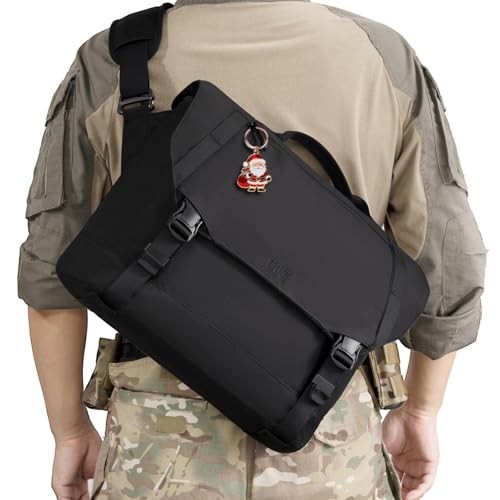 1TG Messenger Bag for Men,Laptop Bag 15.6 Inch Tactical Waterproof Nylon 