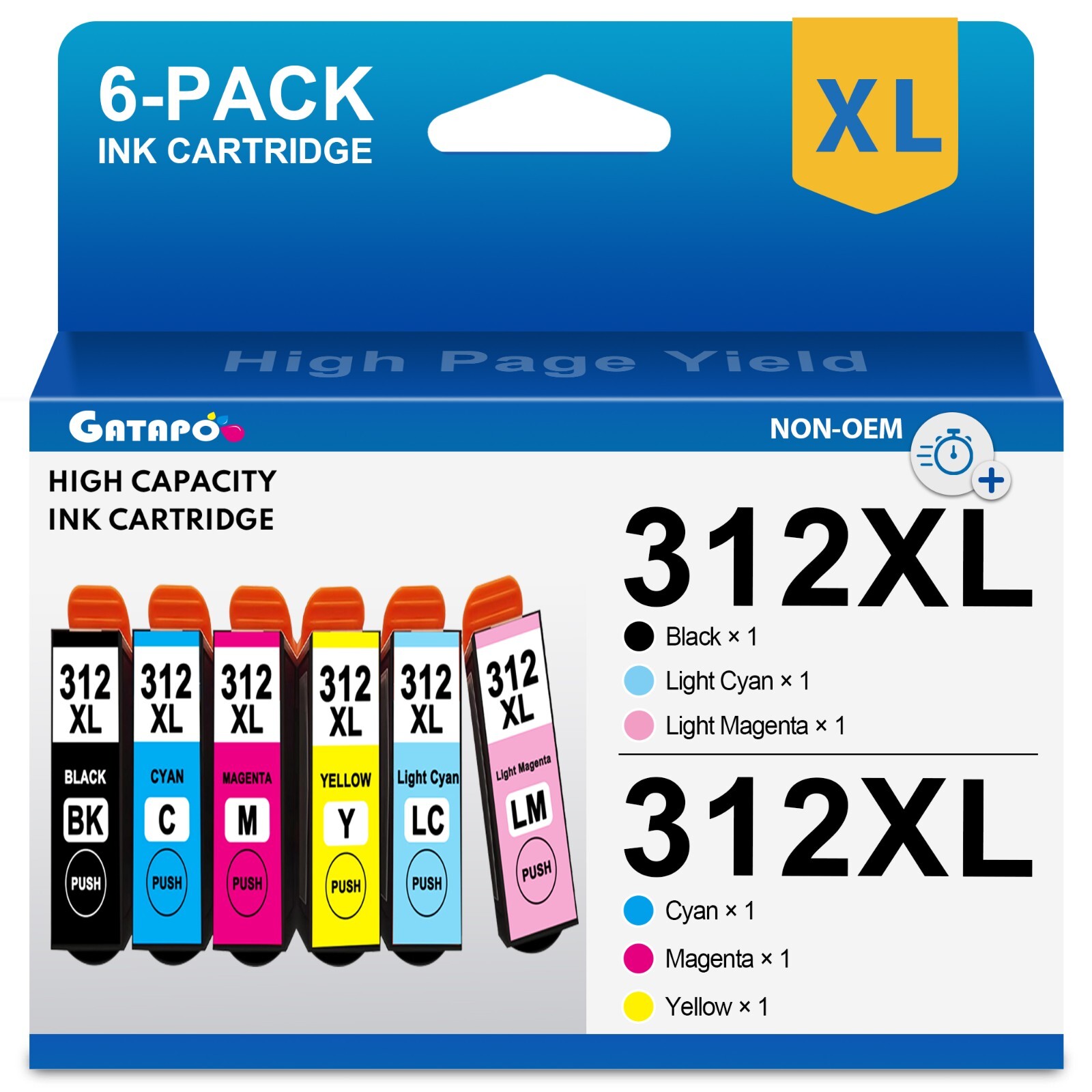 6PK T312XL 312XL Ink Cartridge For Epson Expression Photo XP-8500