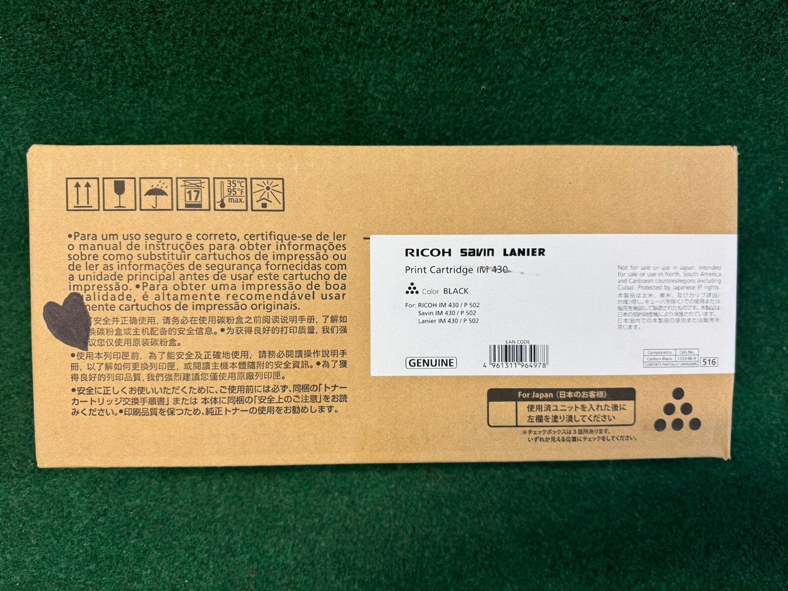 Genuine Ricoh Savin Lanier 418126 419078 IM 430 Print Cartridge Black