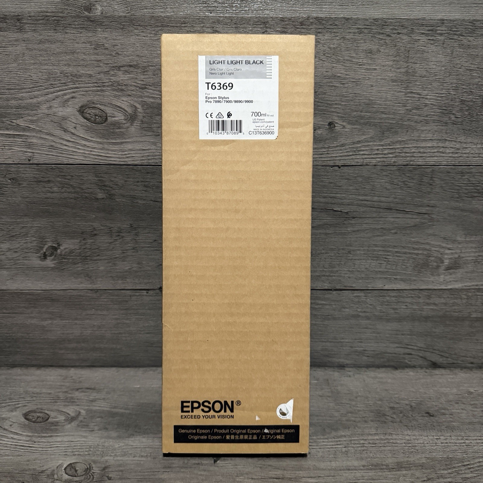Genuine EPSON Ink T6369 Light Light Black 700ml New EXP 9/2022