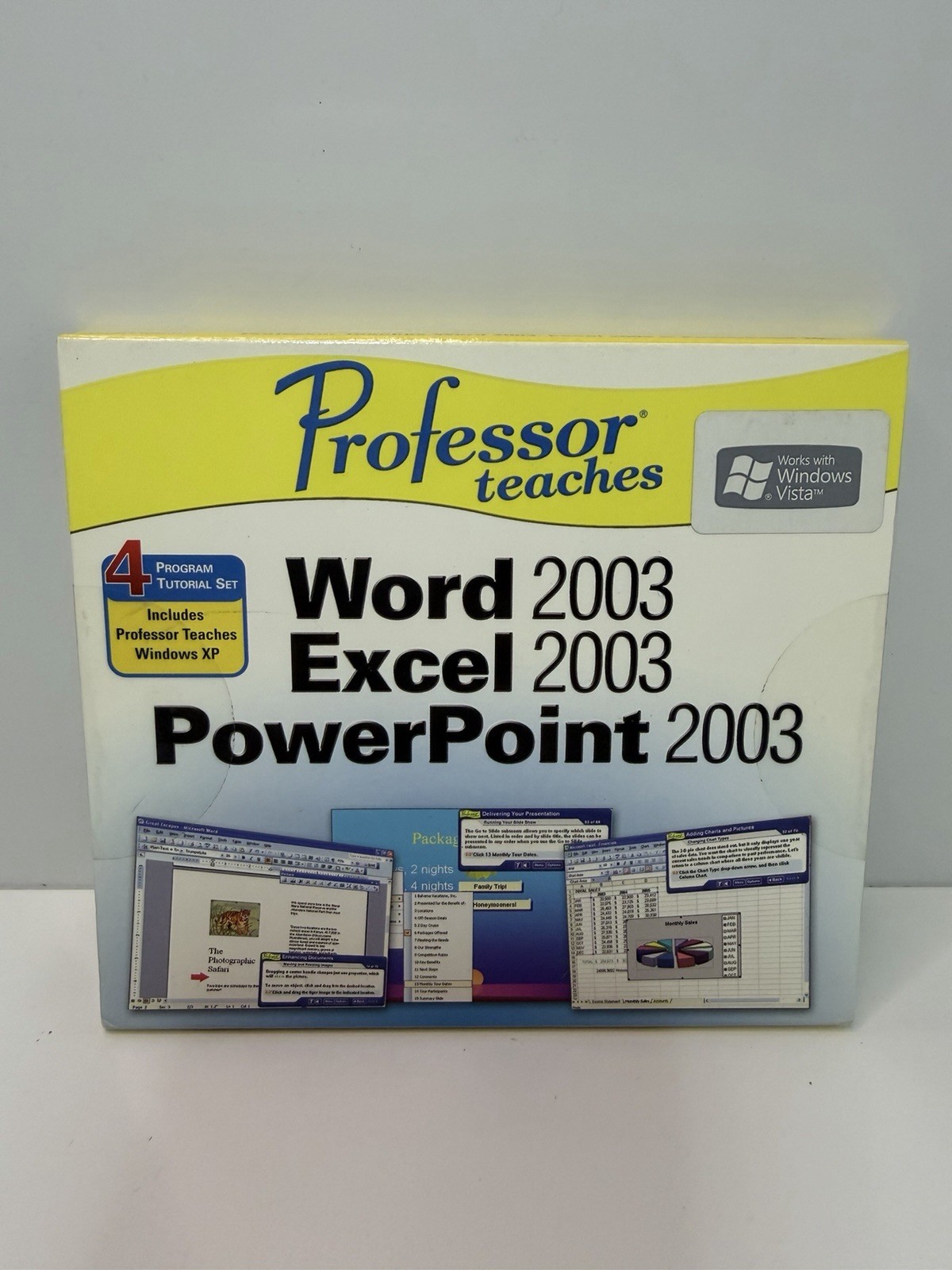 Professor Teaches Word Excel PowerPoint 2003 Training Software NEW Sealed