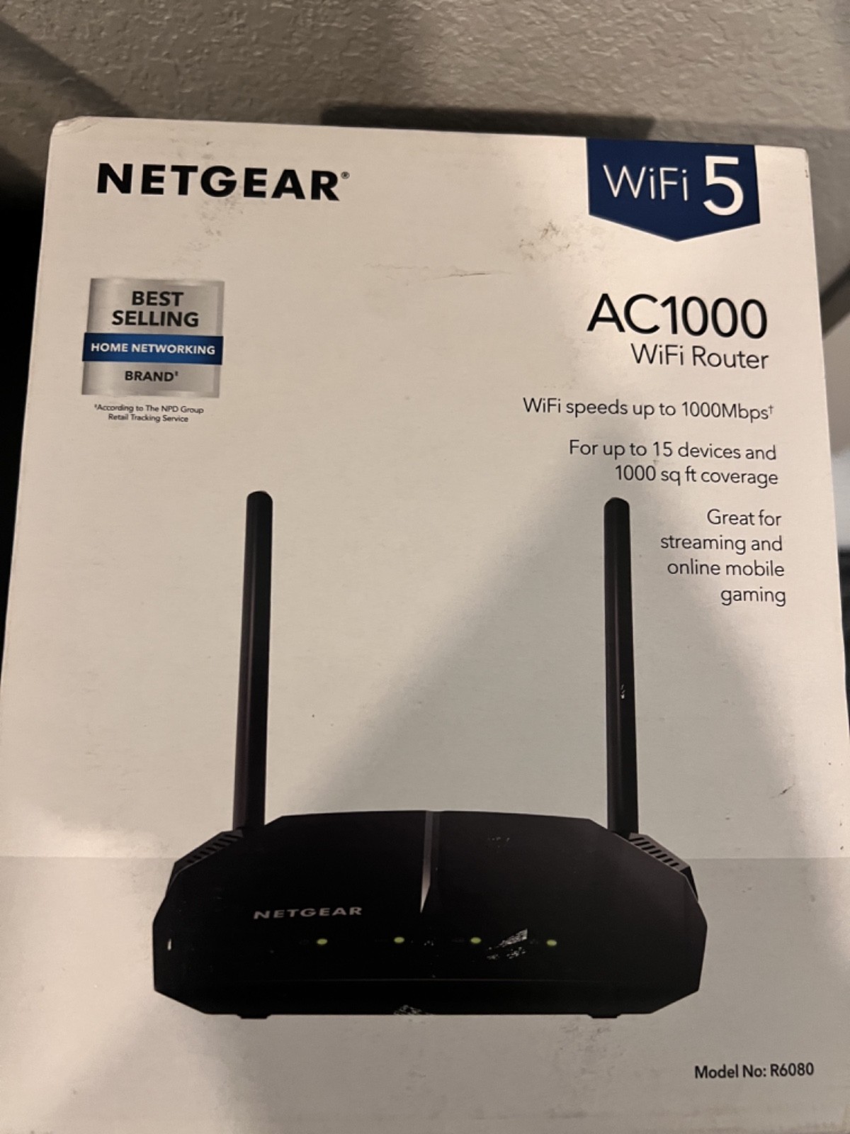 NETGEAR AC1000 Dual Band WiFi Router R6080 Wireless 1000 Mbps