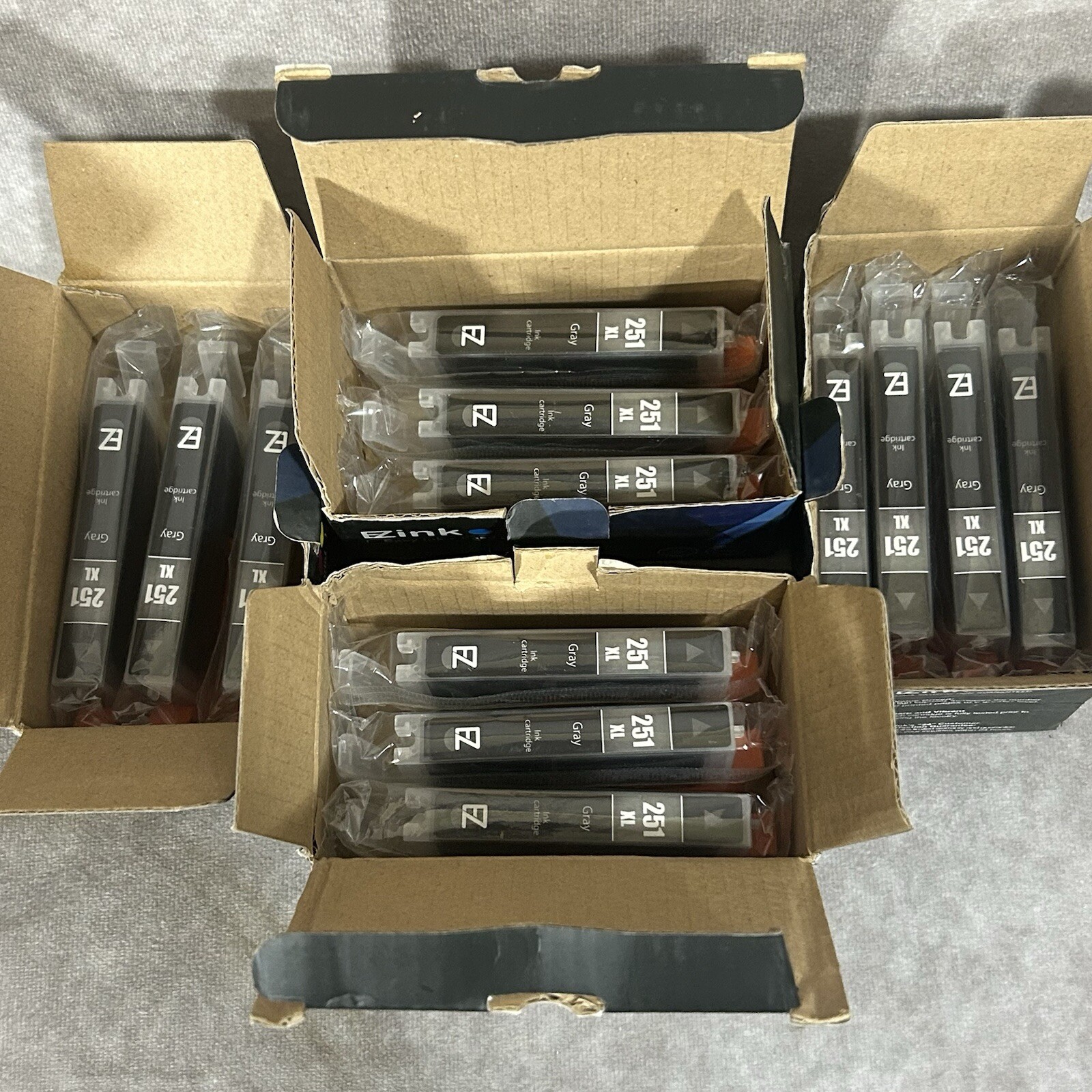 EZ Ink 251 XL New Gray Ink Cartridges Expired (02/28/22) 13 Packs 4 Open Boxes