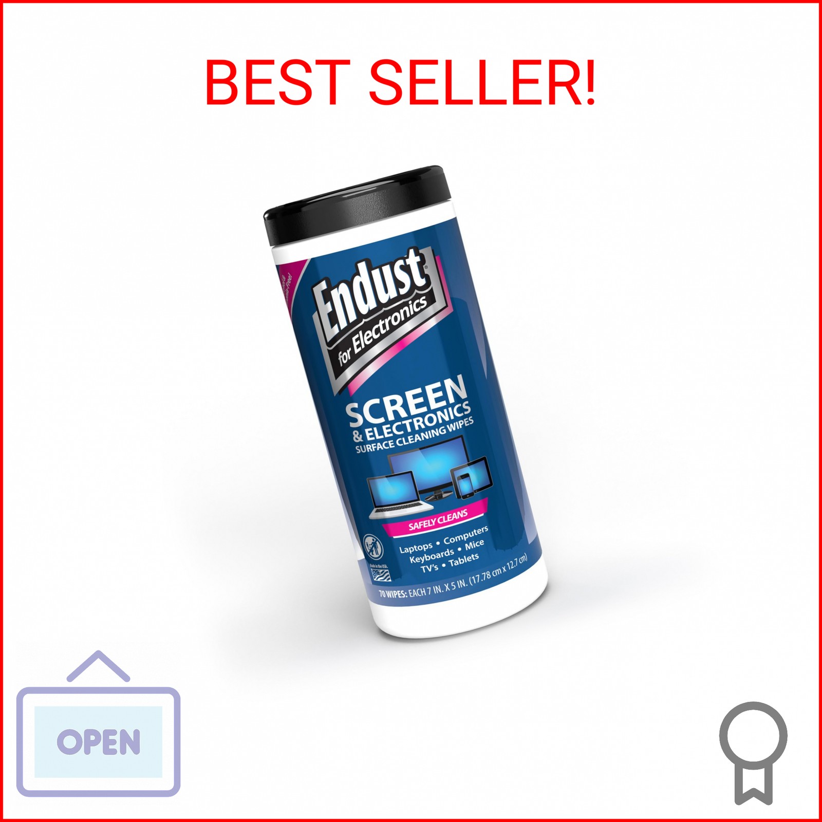 Endust for Electronics; Screen & Surface Cleaning Wipes, Great LCD and Plasma Wi