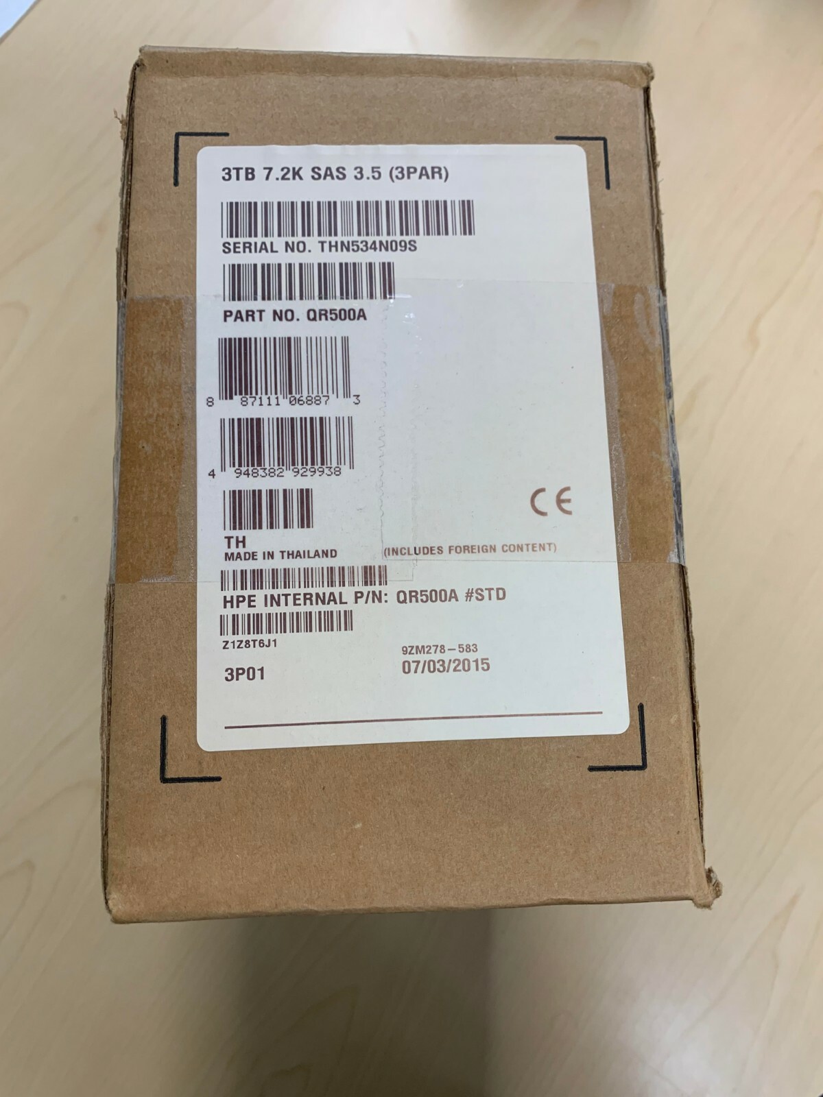 NEW HPE 3Par StorServ 7200 7400 M6720 3TB 6Gb SAS 3.5" LFF Hard Drive QR500A 