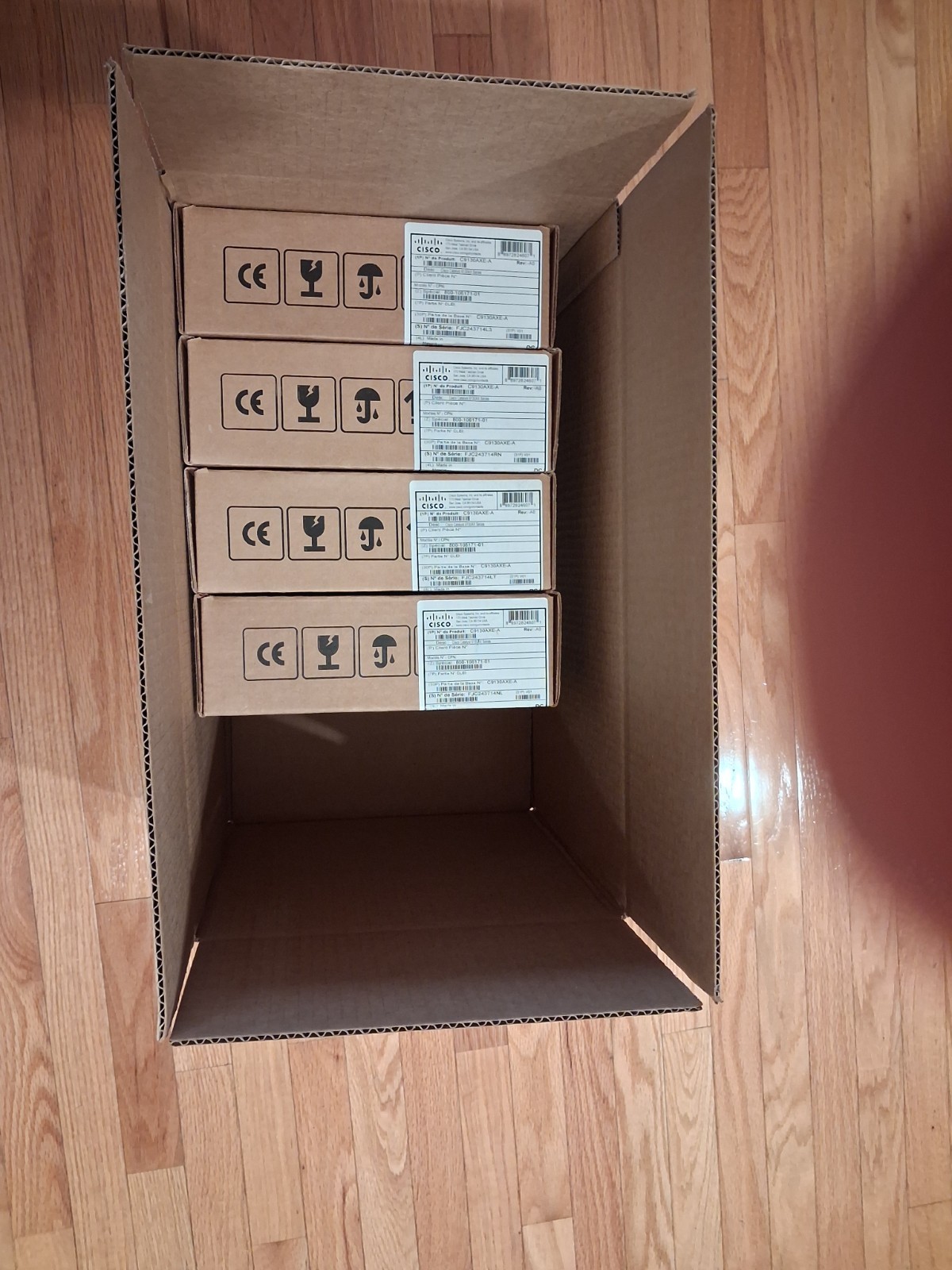LOT OF 4 Empty Boxes for Cisco Catalyst C9130AXE-A + Mounting Brackets Kits Clip
