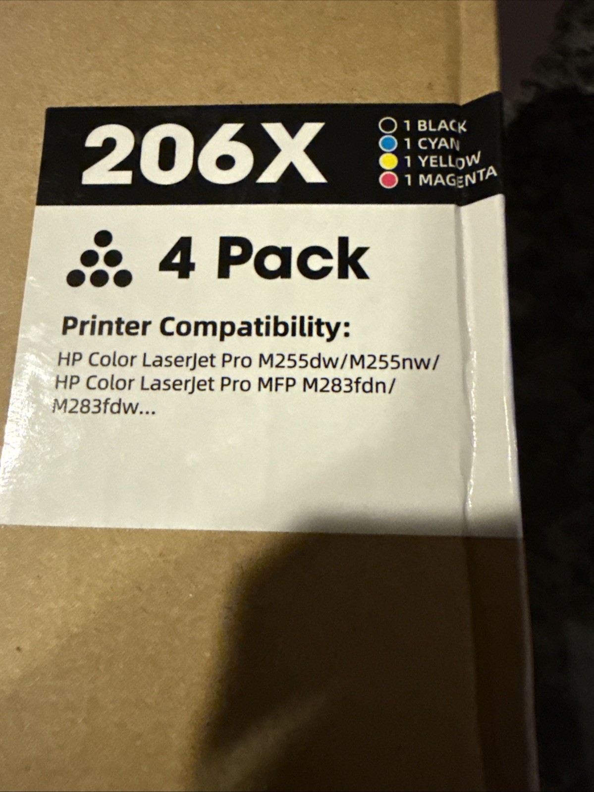206X 4-Pack High Yield Toner Cartridge for HP Printers