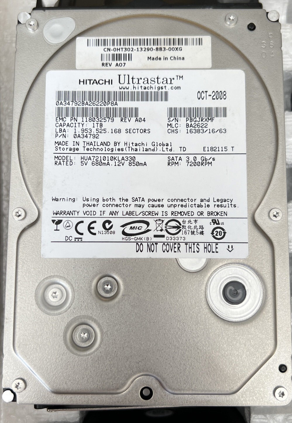 HT302 - Dell 1TB 7200 RPM SATA 3.5" HDD for AX4-5I AX4-5F  AX4-5i