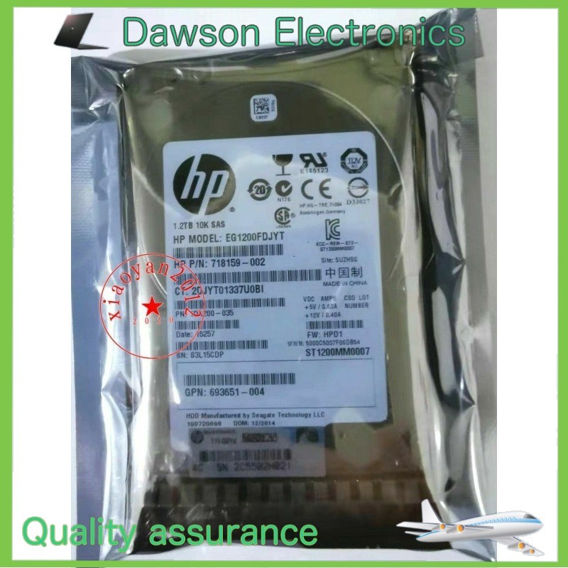 NewHPE 1.2TB 6G 10K SAS 2.5" SFF SC Gen8 718162-B21 718292-001 718159-002 B