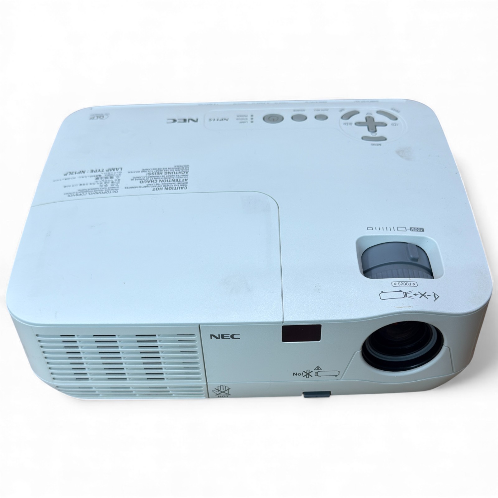 NEC NP115 Projector 2500 Lumens 800x600 4:3 SVGA 720p 1080i White - 473hrs