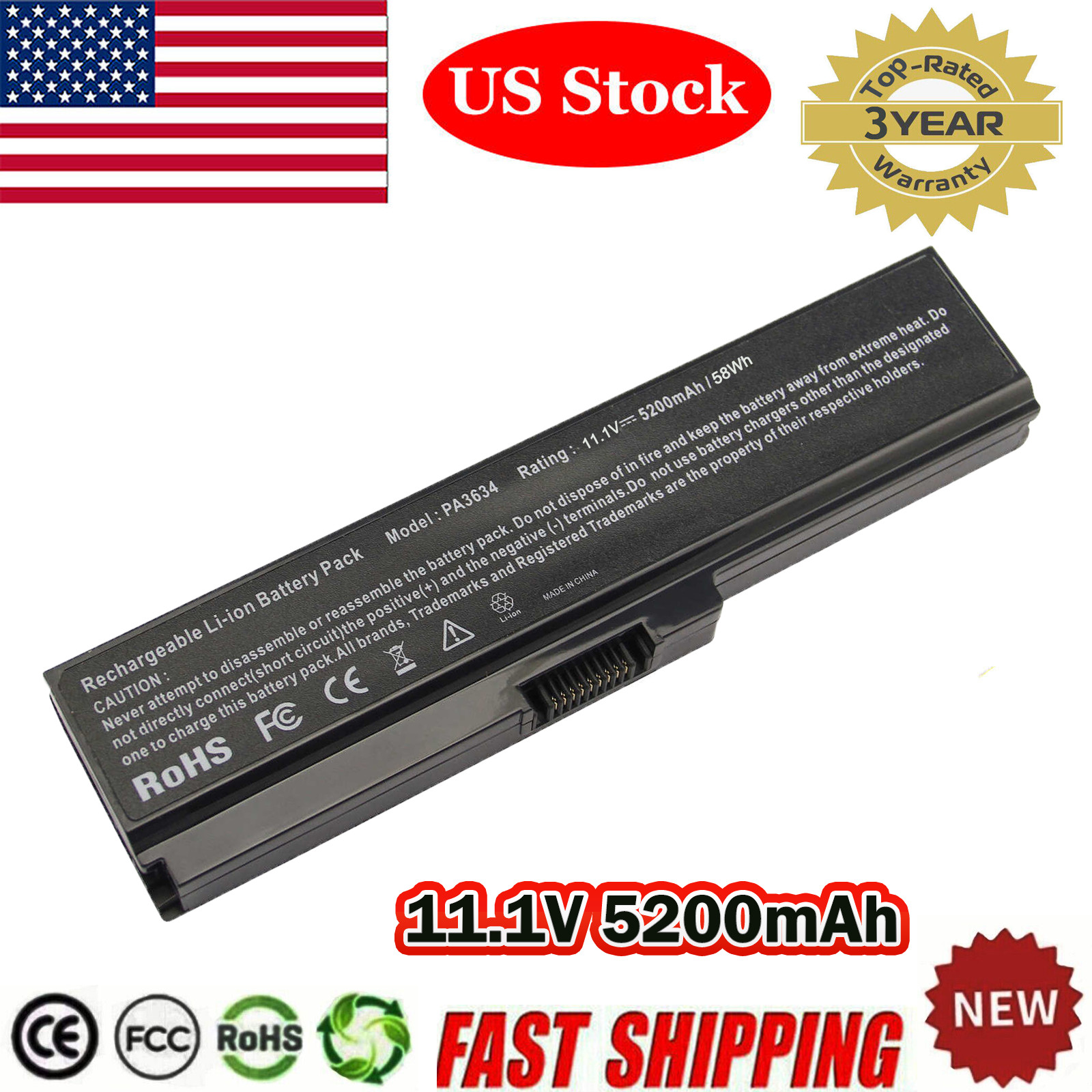 Battery For TOSHIBA PA3634U-1BAS PA3635U-1BRM PABAS117 PABAS178 Notebook PC