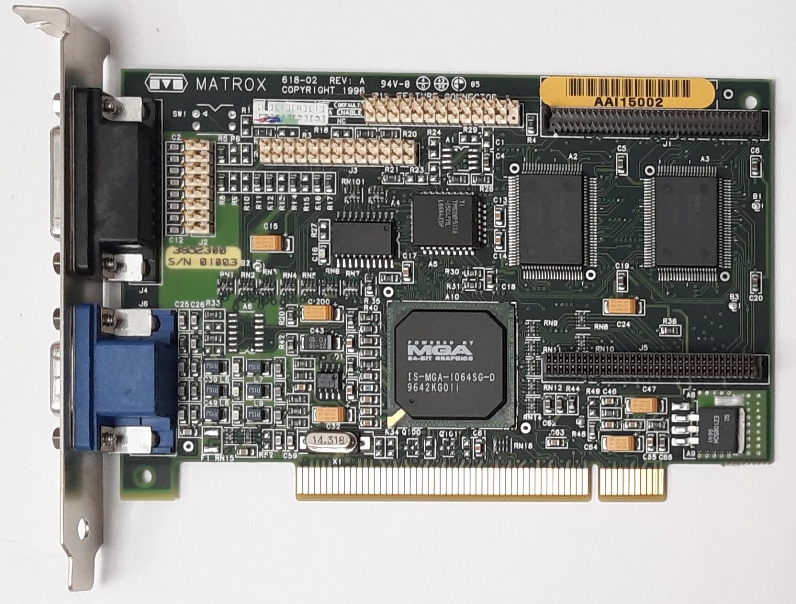 Matrox Mystique PCI Graphics Card (MGA-MYST/2I, MGA-1064SG, 2MB, Retro, 1996)