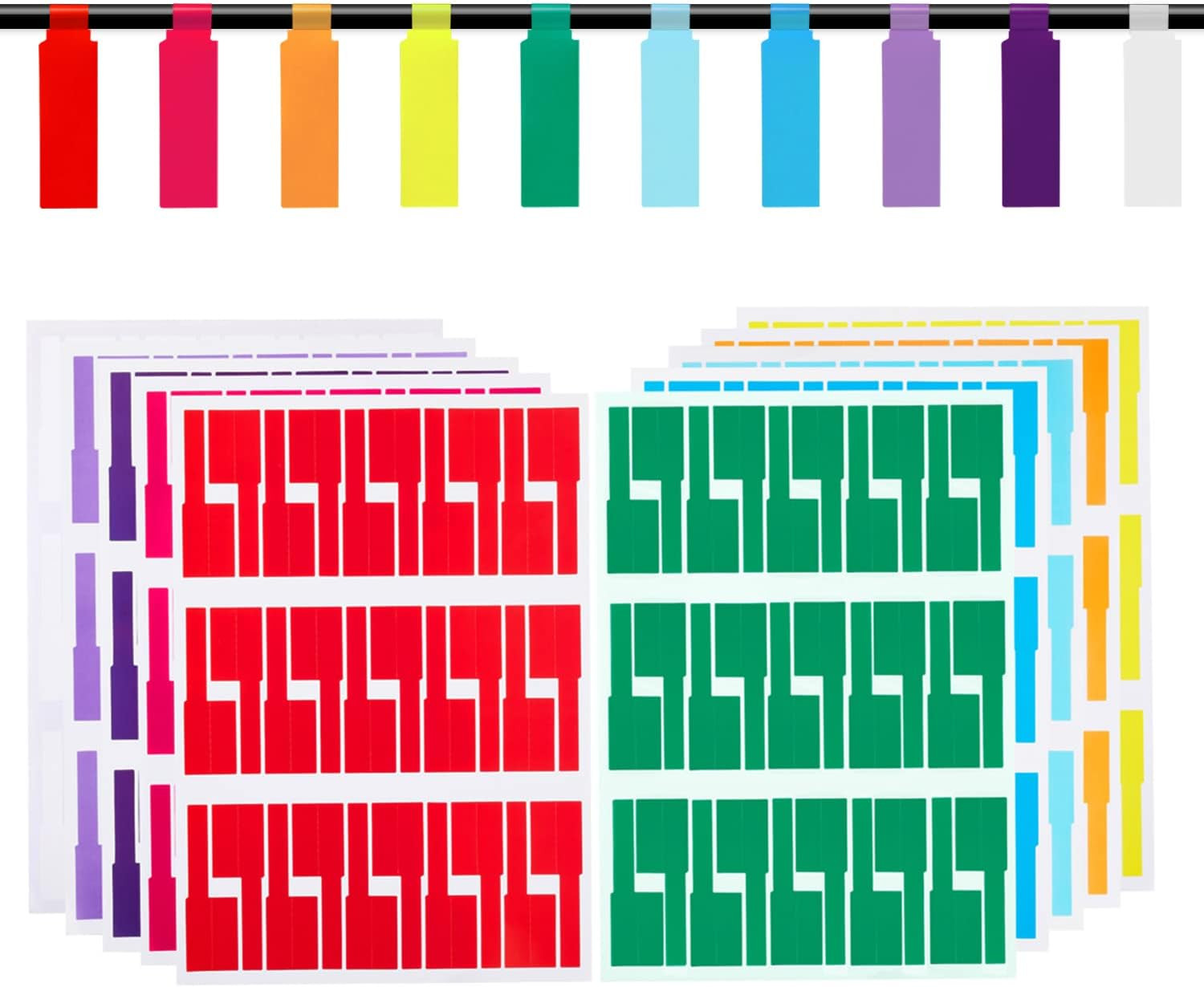 300 Pcs Cable Labels,  Premium 10 Colors Wire Labels Electrical, Waterproof Cord