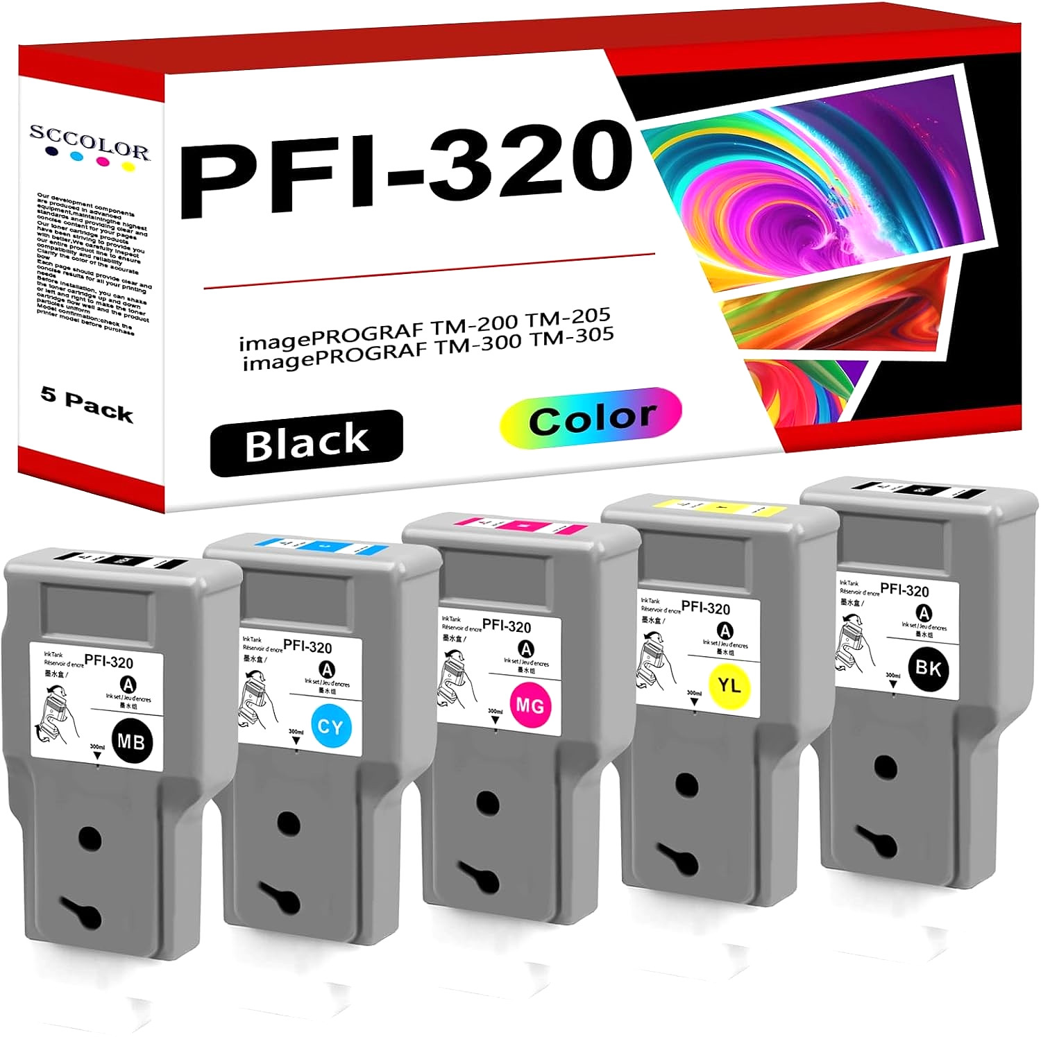 PFI-320 Pigment Ink Tank for Canon imagePROGRAF TM & GP Series – MBK/BK/C/M/Y