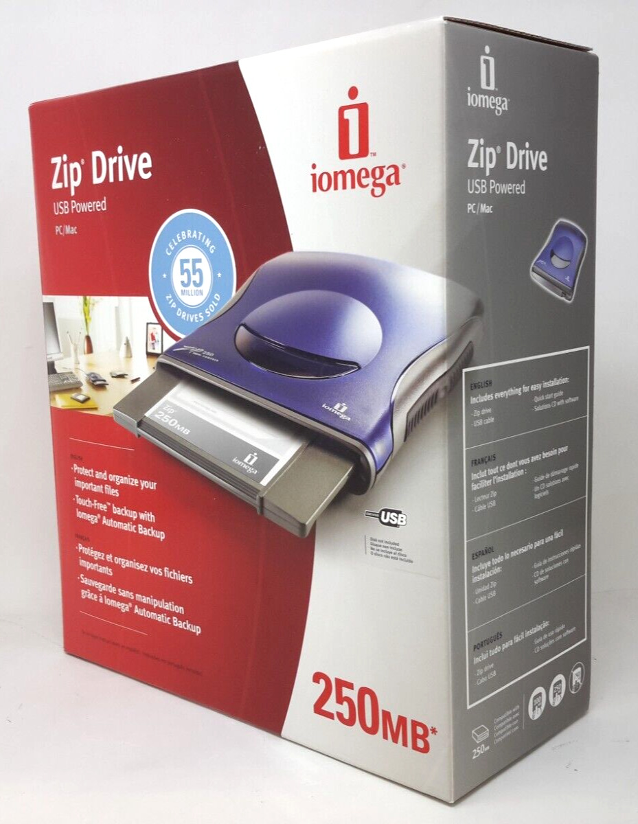 Iomega Zip 250 250MB USB Powered PC & Mac External Drive - New in Sealed Box