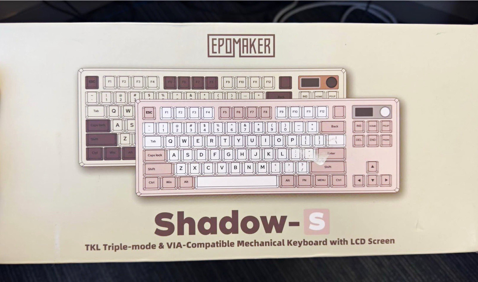 EPOMAKER Shadow-S TKL Triple-Mode Mechanical Keyboard LCD, QWERTY EN W/G/P