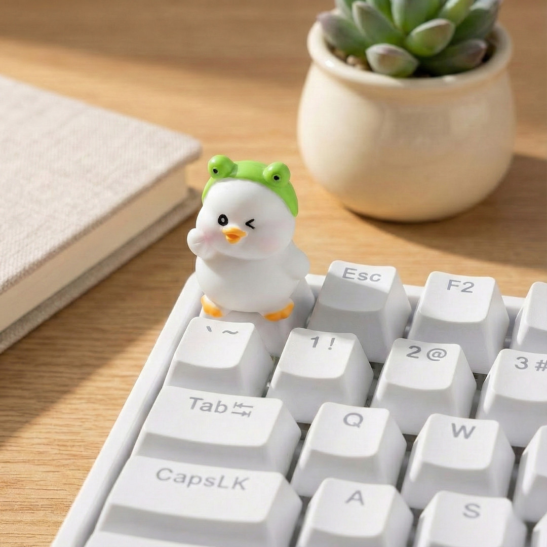 Kawaii Duck Artisan Keycap Cute 3D Resin Custom MX Cherry Mechanical Keyboard