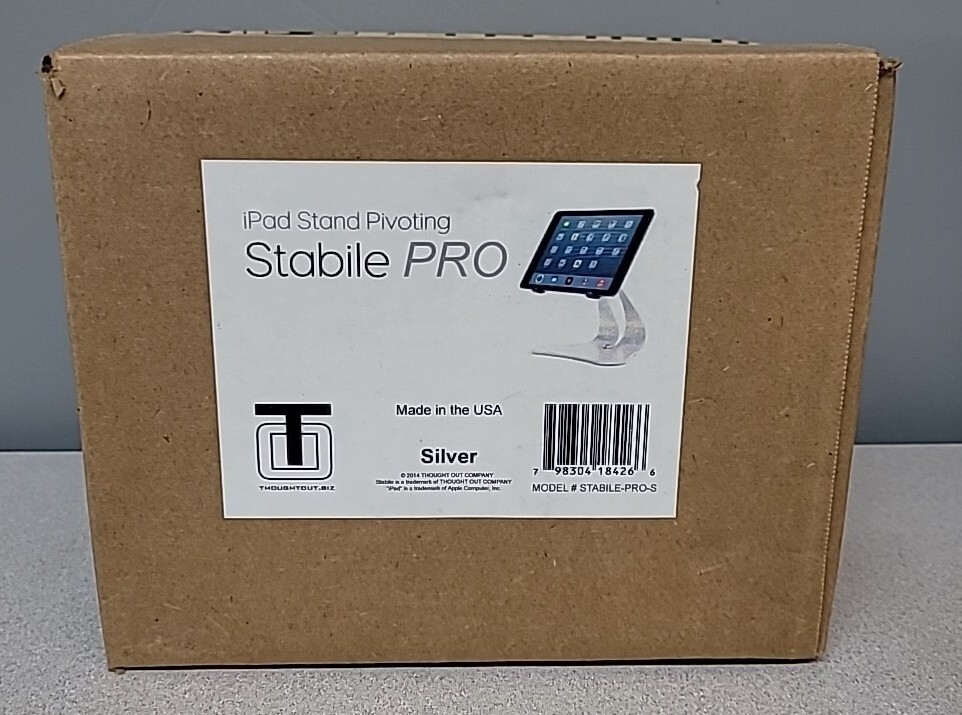 Thought Out Stabile Pro S Pivoting iPad Stand - Silver - Made in USA