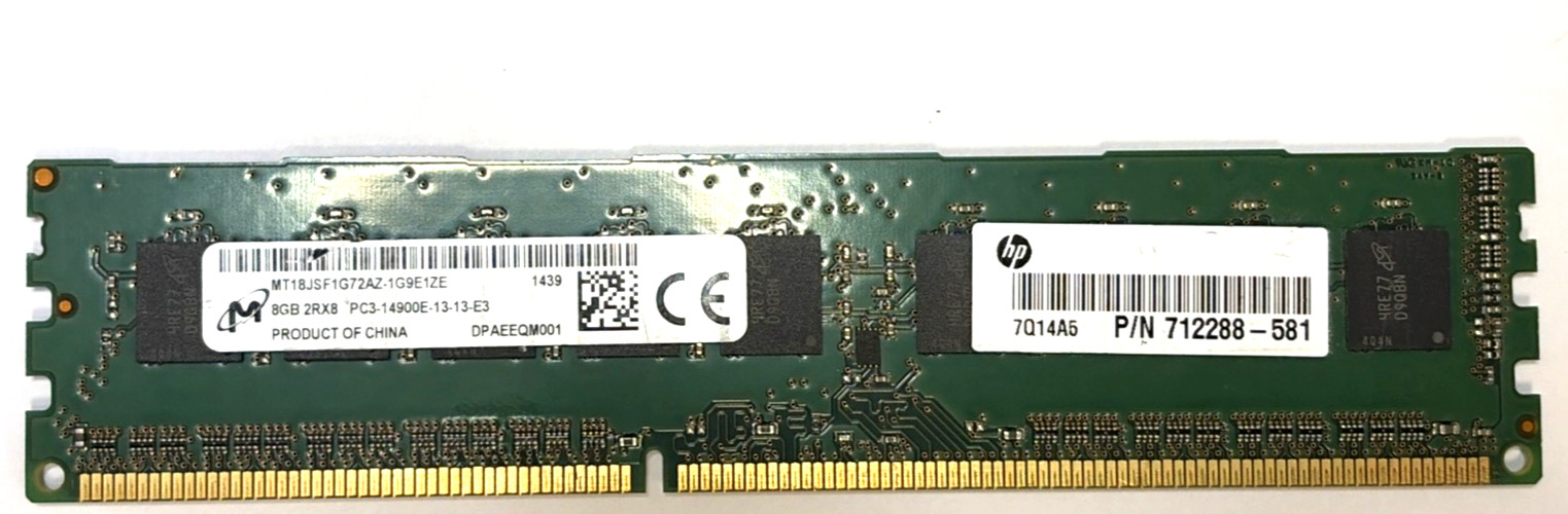 ✅ Gordon Gekko Holdings ✅ Micron 8GB DDR3-1866 ECC UDIMM (MT18JSF1G72AZ-1G9E1ZE)