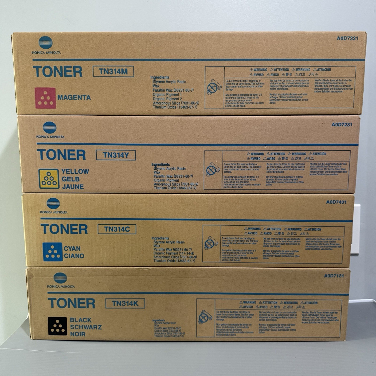 Konica Minolta Set Of 4 Toners TN314 KYCM For Bizhub C353 Series NEW