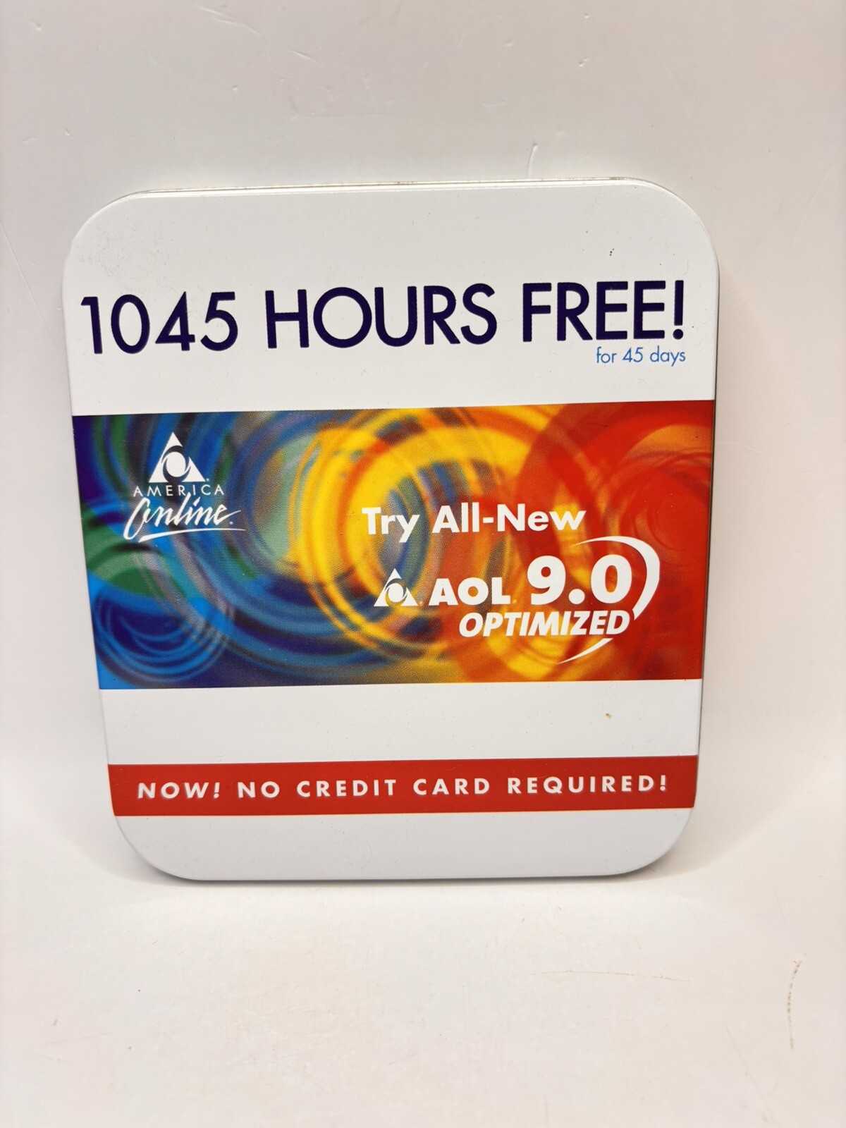 AOL 9.0 Optimized Try All New 1045 Hours CD Computer Software Tin